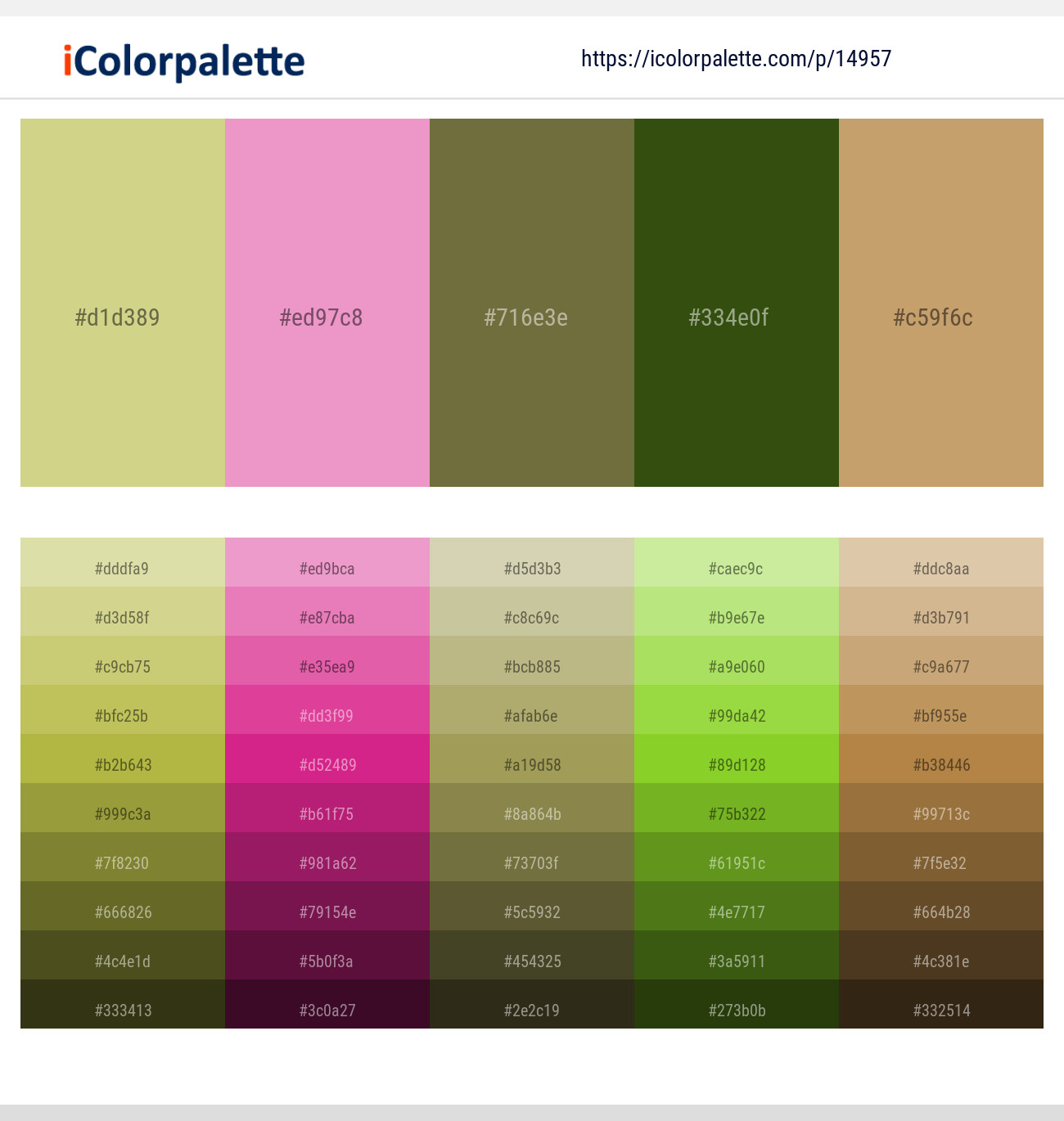 Winter Hazel – Kobi – Yellow Metal – Clover – Twine Color scheme