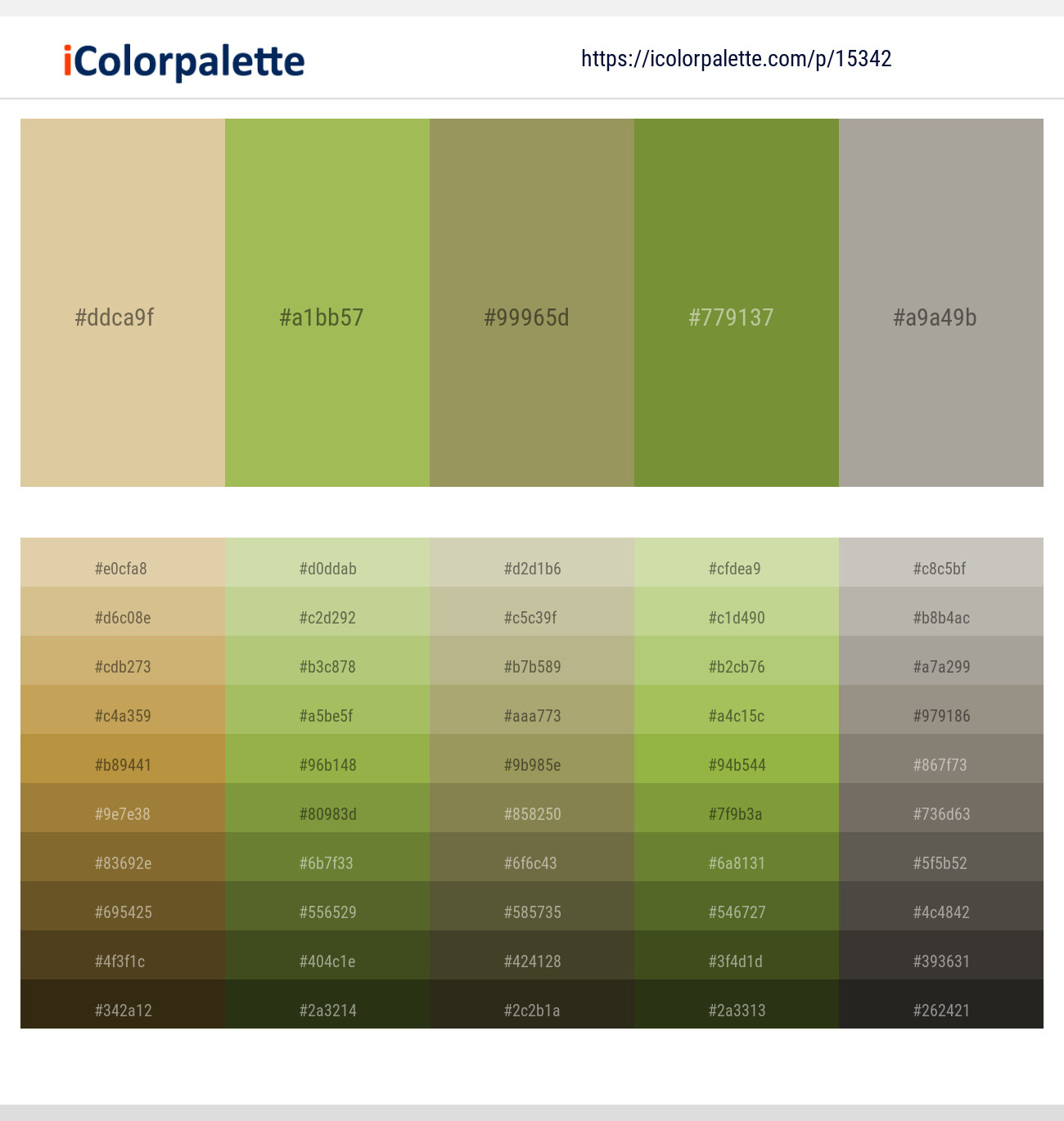 Sapling – Celery – Barley Corn – Sycamore – Dawn Color scheme