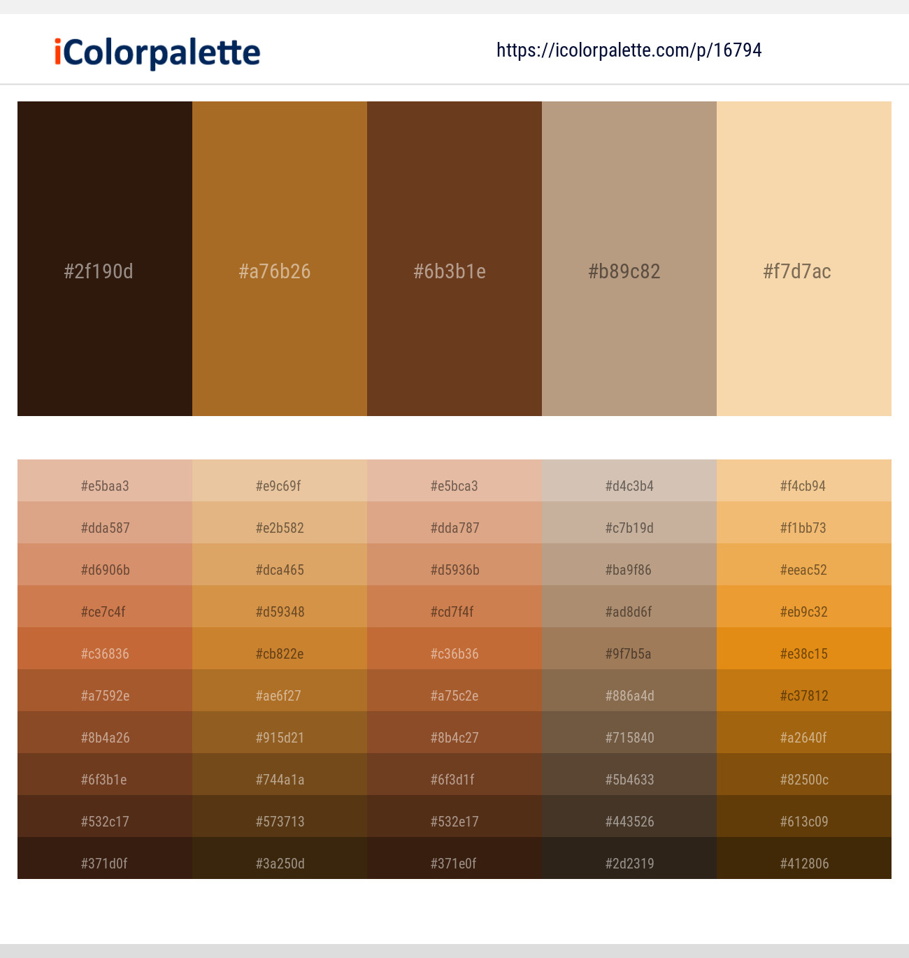 Sambuca – Paarl – Metallic Copper – Mongoose – Maize Color scheme