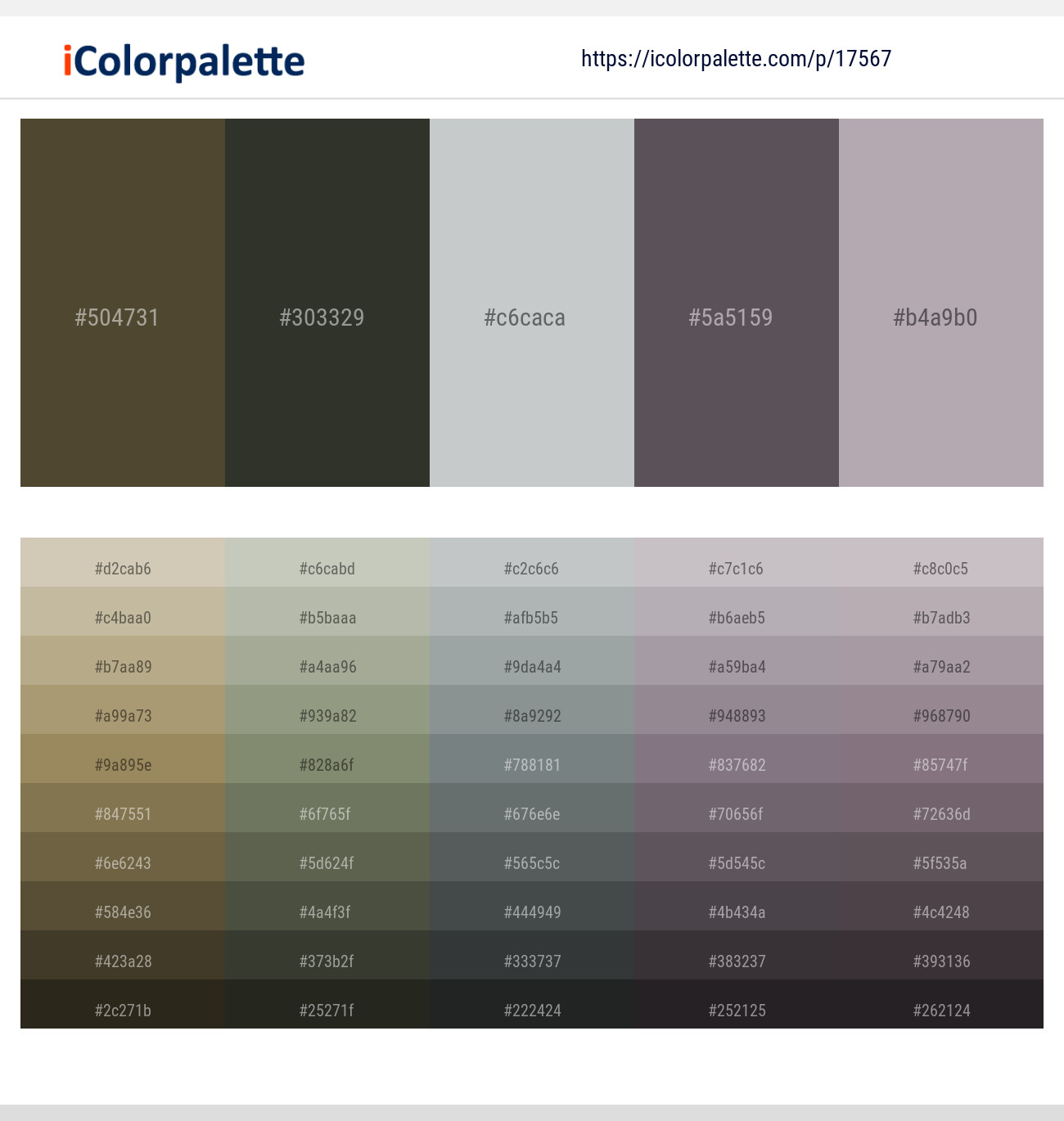 Judge Gray – Heavy Metal – Silver Sand – Don Juan – Shady Lady Color scheme