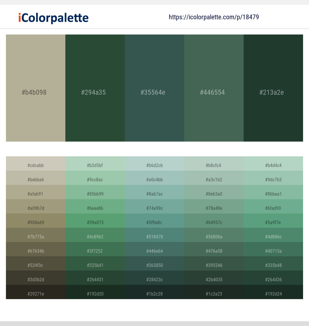 4 Latest Color Schemes with Mineral Green And Everglade Color tone