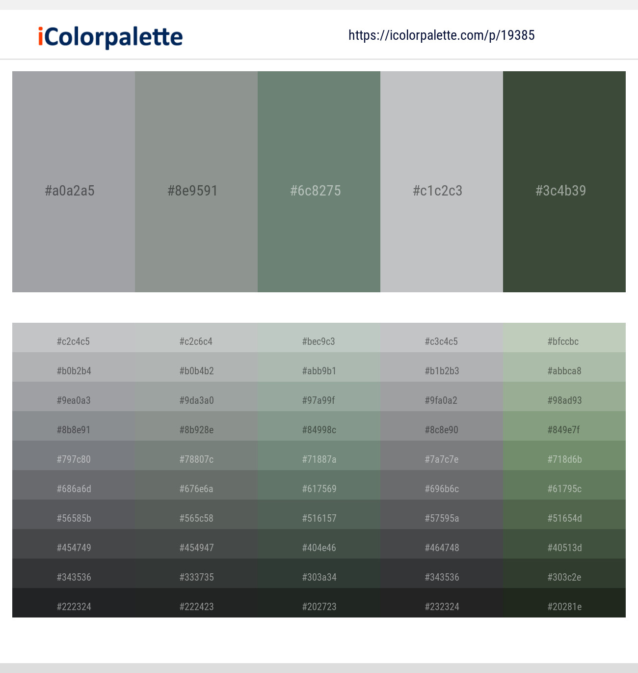 1+ Gray Chateau And Mantle Color Palettes & Gradient Ideas | iColorPalette