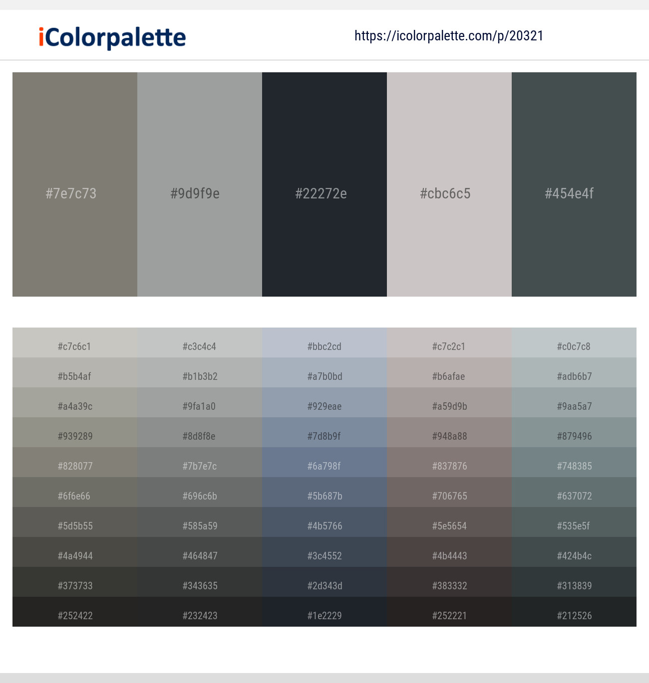 Friar Gray – Pewter – Shark – Silver – Cape Cod Color scheme