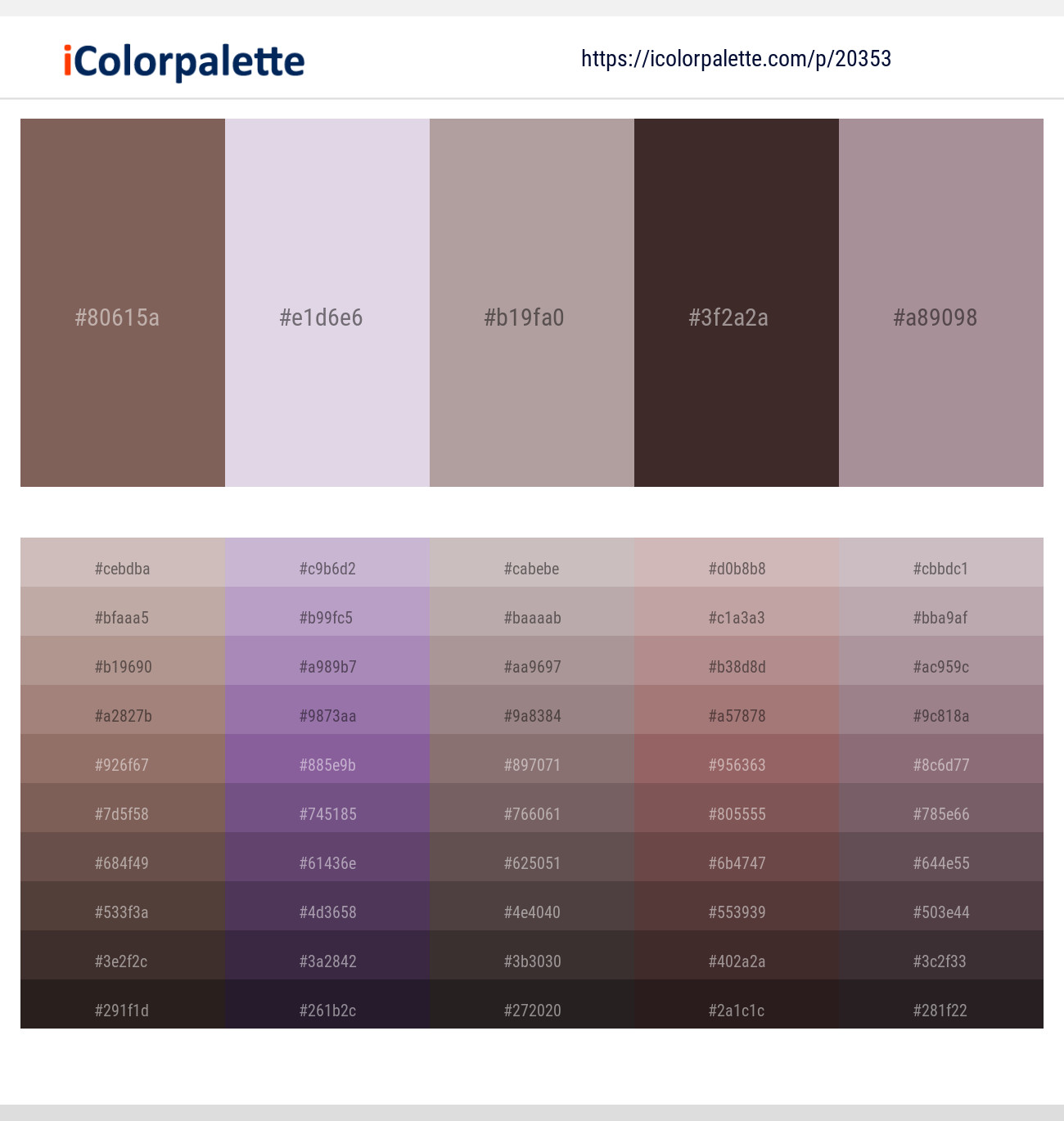 Russett – Snuff – Martini – Woody Brown – Dusty Gray Color scheme