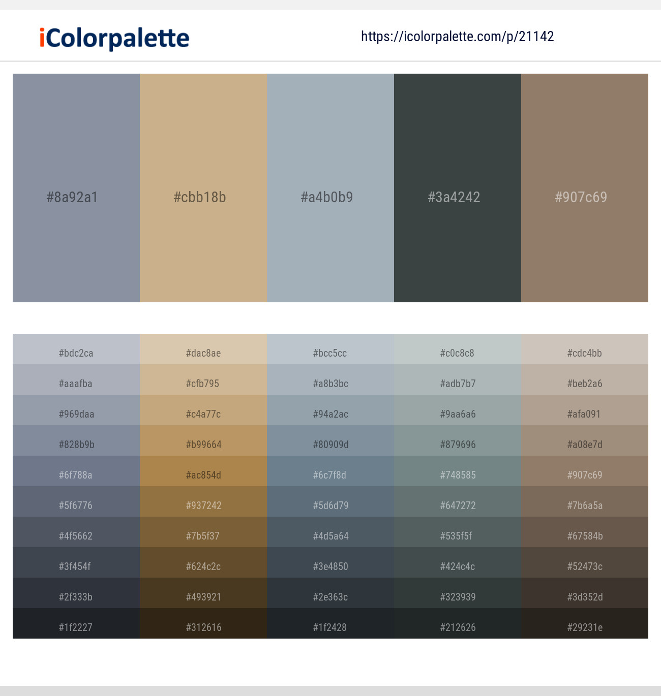 Manatee – Sorrell Brown – Hit Gray – Cape Cod – Cement Color scheme