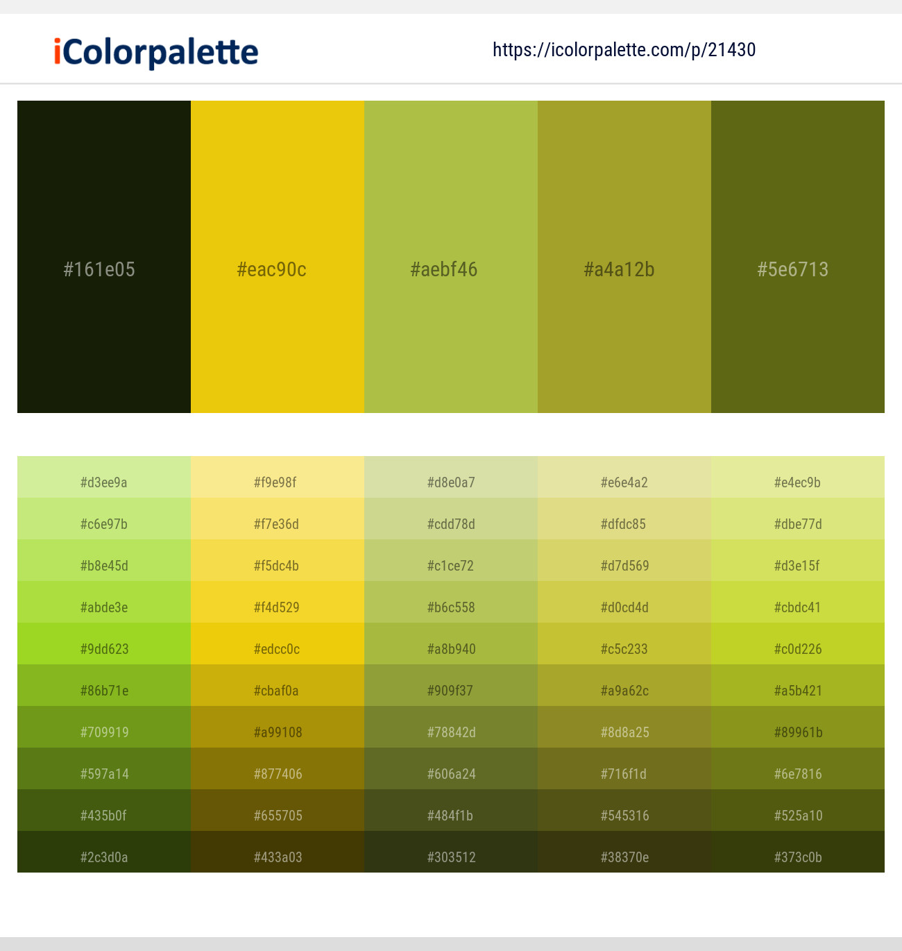 Pine Tree – Corn – Celery – Alpine – Saratoga Color scheme
