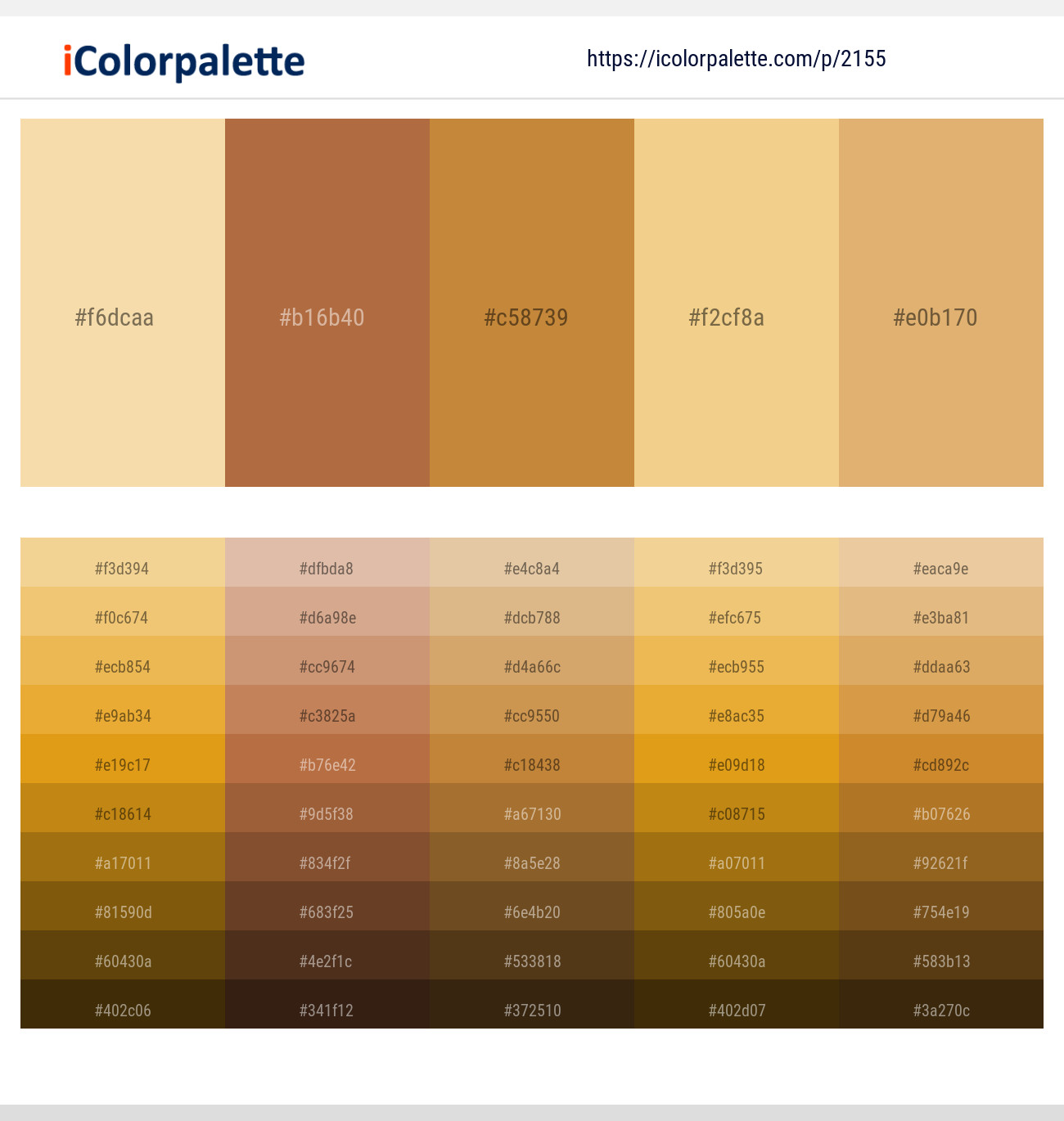 215545 Gold Color Palettes