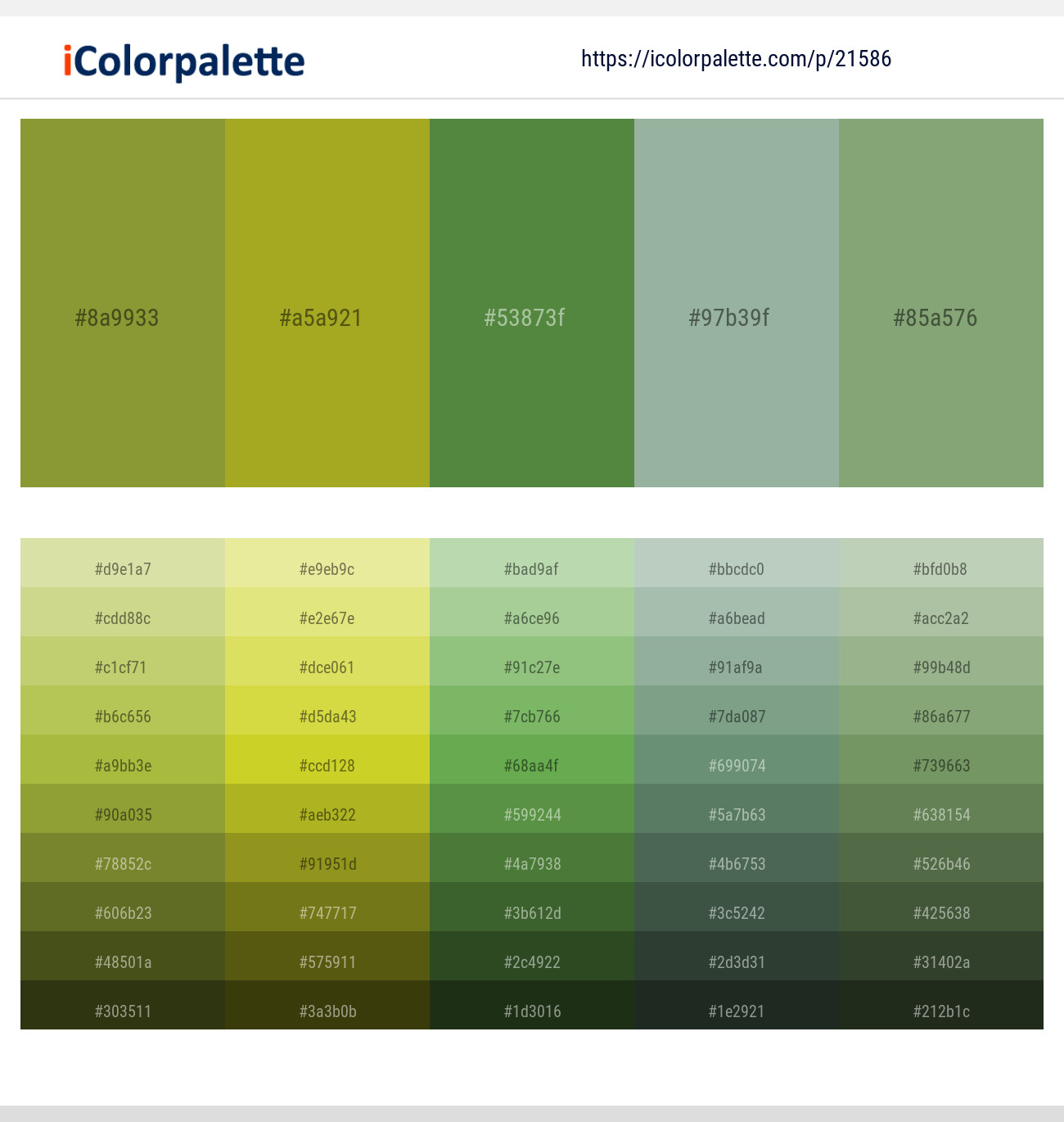 Sushi – Citron – Fern Green – Envy – Amulet Color scheme