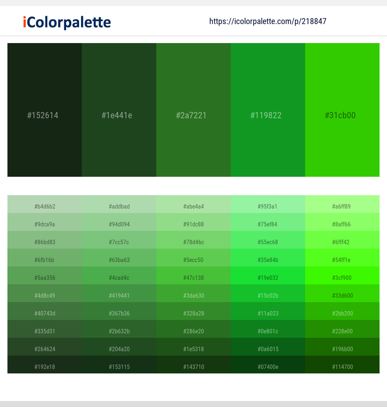 50 Green Color Palettes | Curated collection of Color Palettes