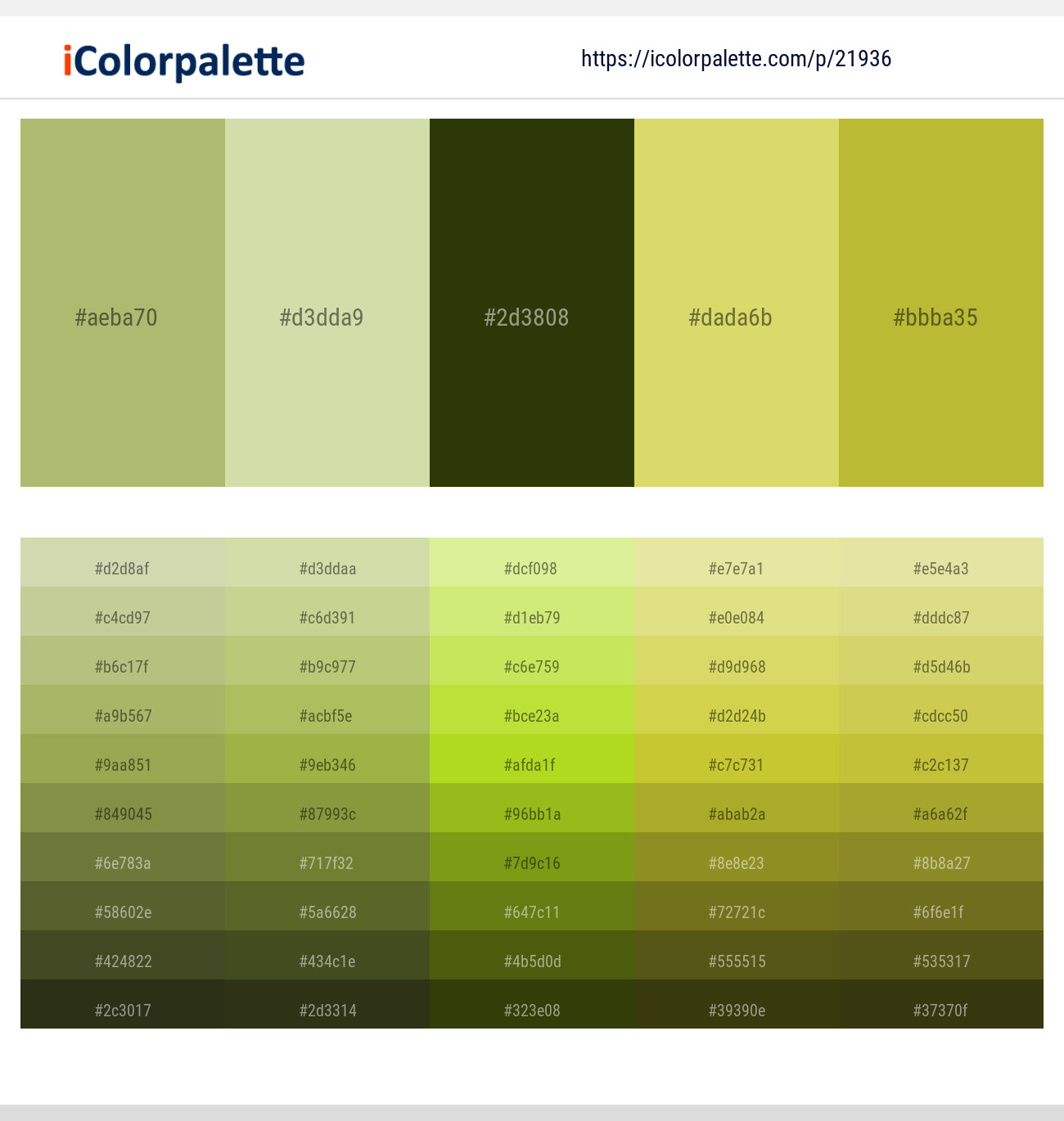 Gimblet – Deco – Turtle Green – Chenin – Earls Green Color scheme