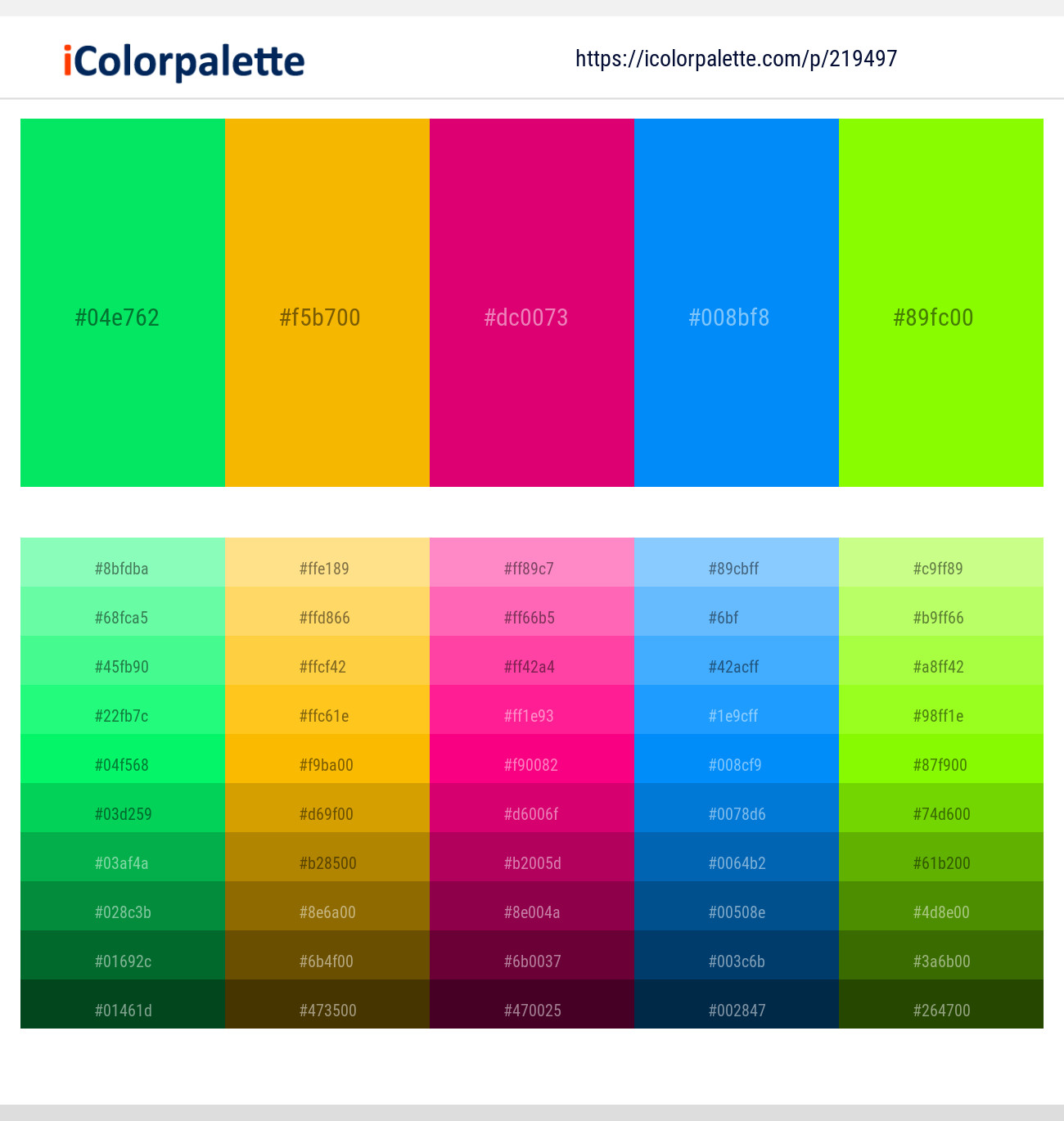 219497366 Bright Color Palettes