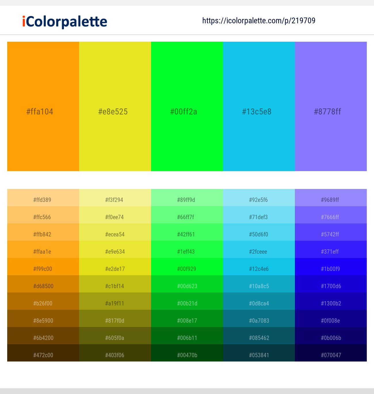 219709366 Bright Color Palettes