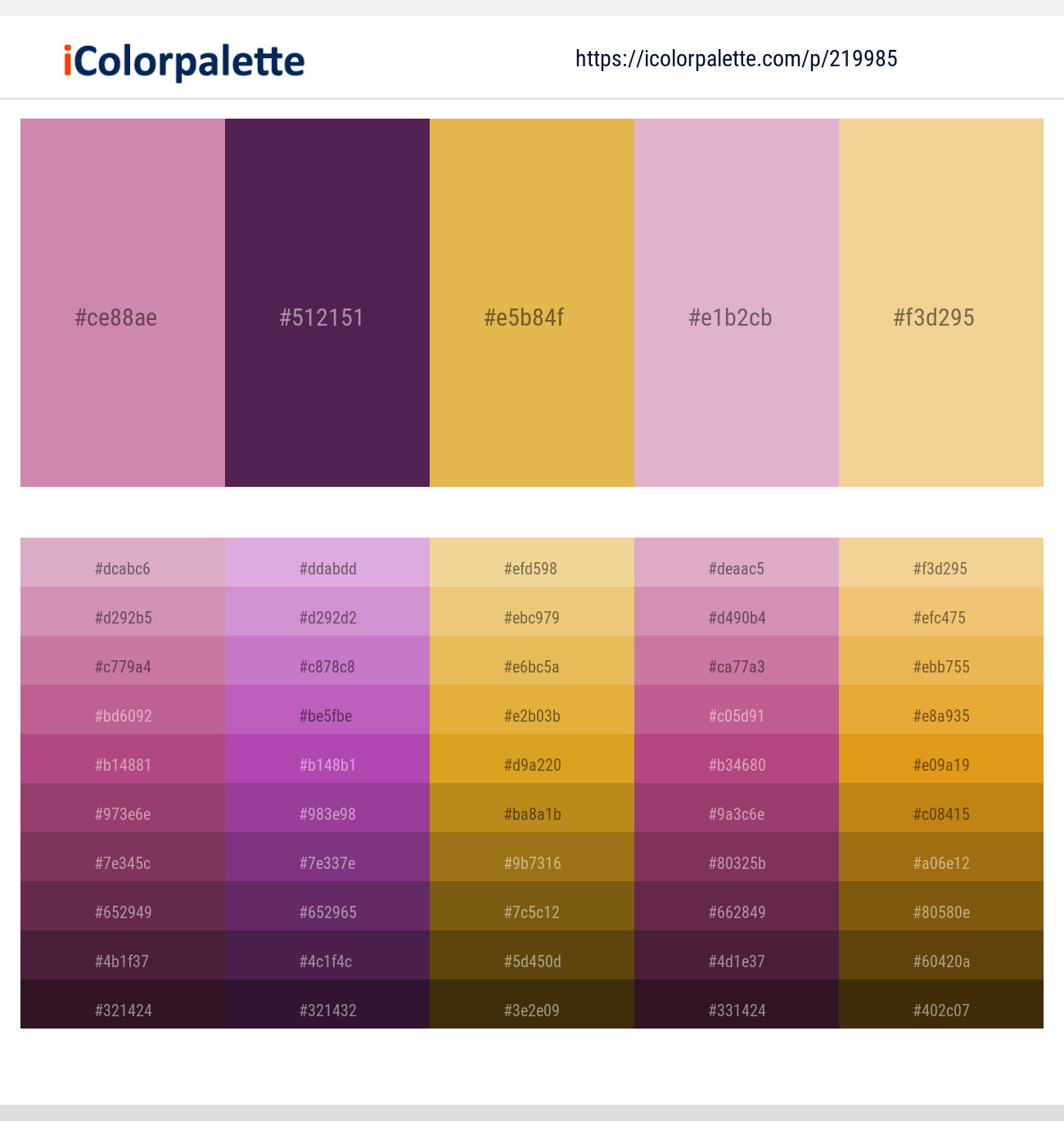 Viola – Finn – Anzac – Melanie – New Orleans Color scheme