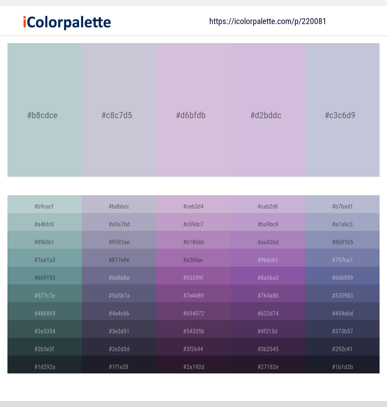 Lavender Haze Color Palette