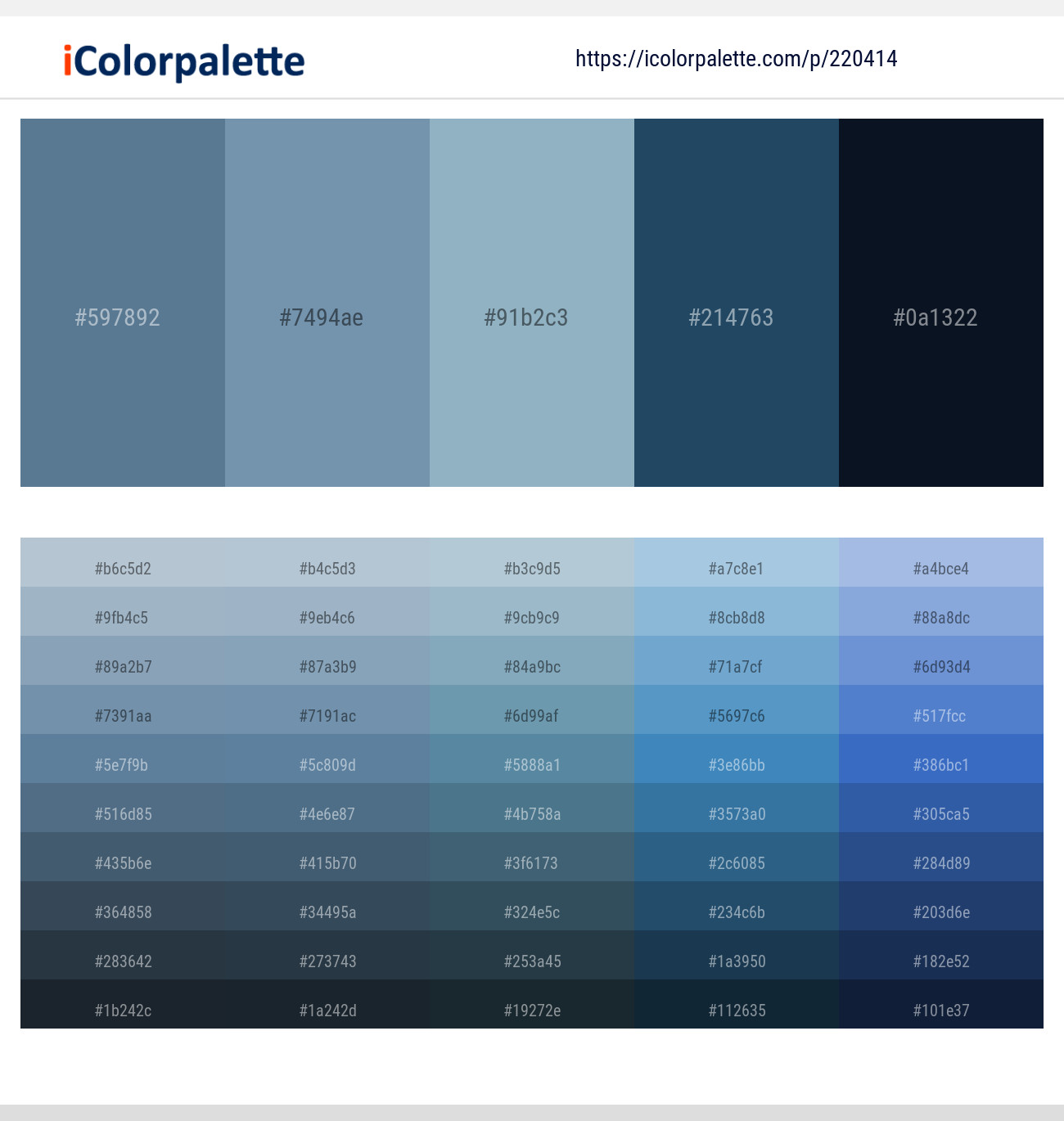 Smalt Blue – Bermuda Gray – Nepal – Cello – Firefly Color scheme