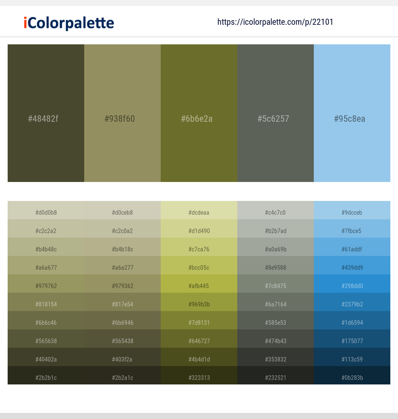 Kelp – Clay Creek – Crete – Siam – Cornflower Color scheme