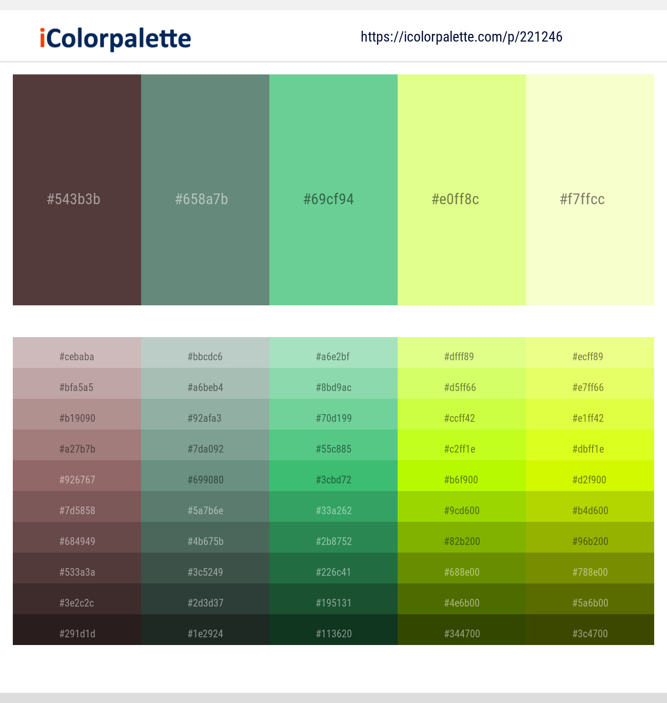 Rock – Viridian Green – Emerald – Jonquil – Chiffon Color scheme