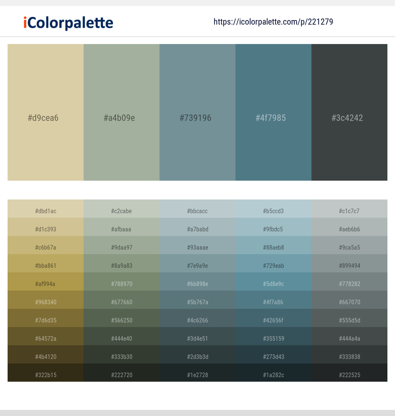 Sapling – Bud – Juniper – Bismark – Cape Cod Color scheme