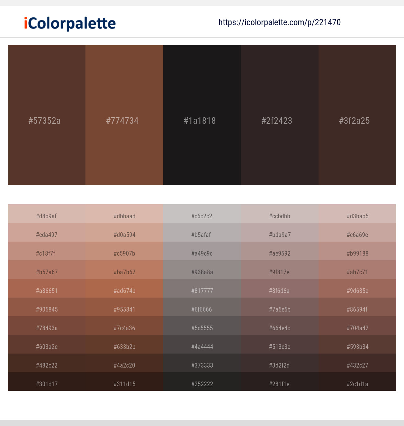 Saddle – Old Copper – Cod Gray – Cocoa Brown – English Walnut Color scheme