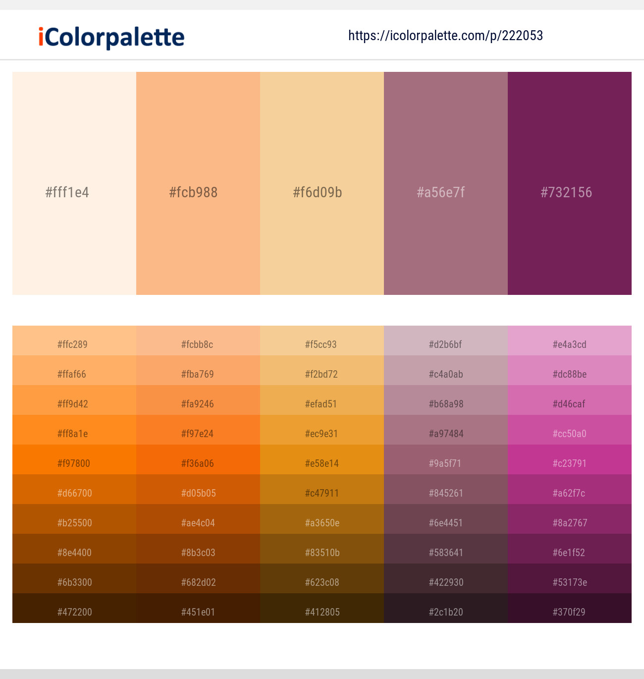 Serenade – Macaroni and Cheese – Manhattan – Coral Tree – Tawny Port Color scheme
