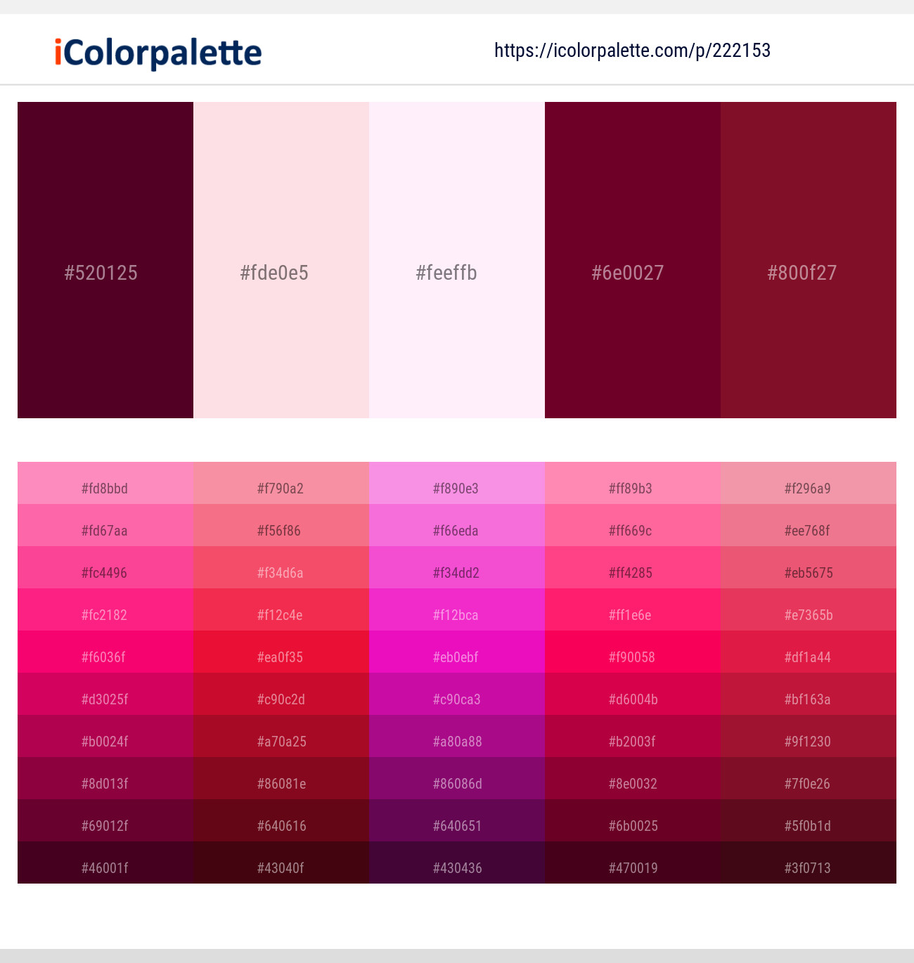 Castro – Pig Pink – Remy – Black Rose – Claret Color scheme