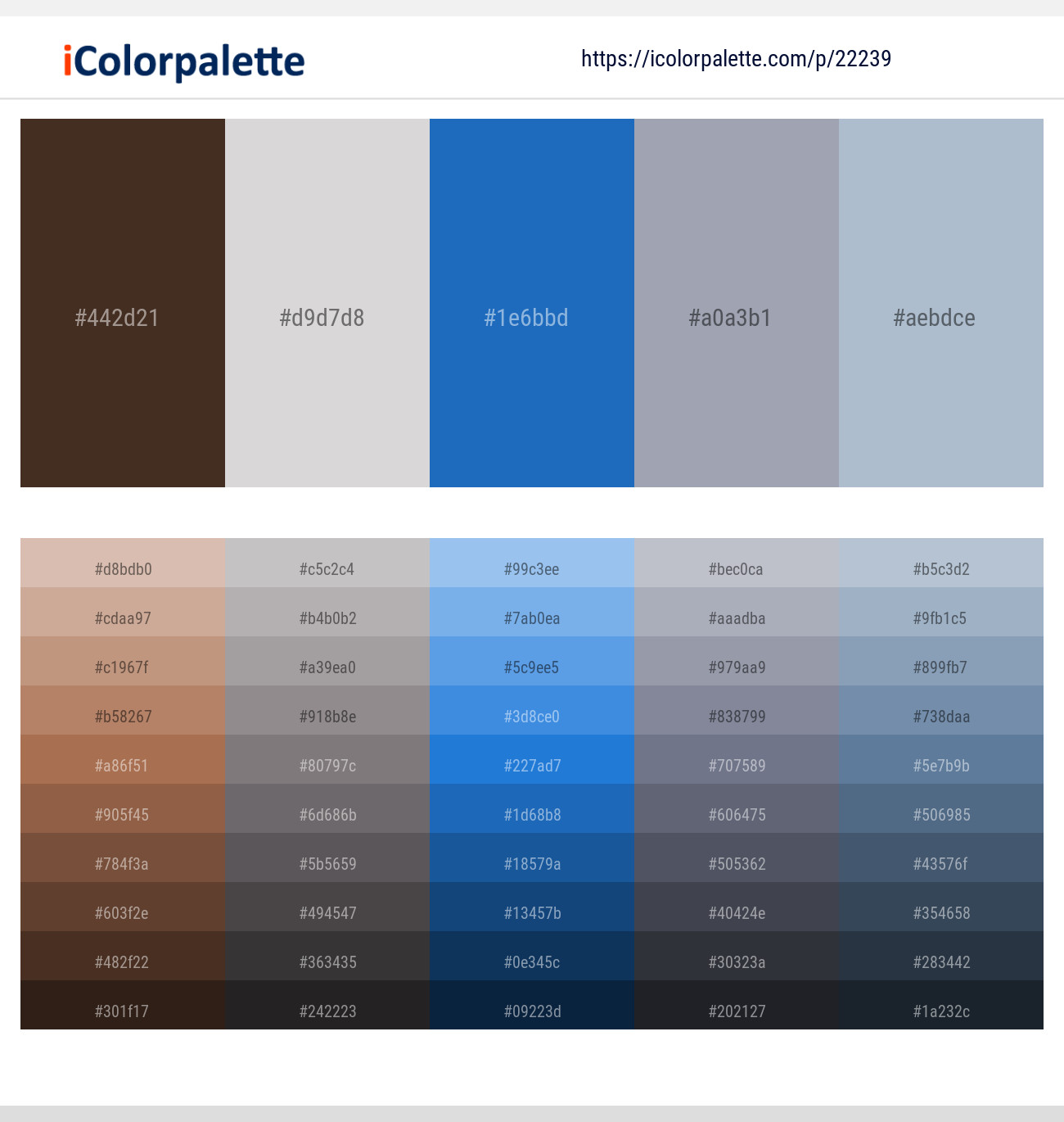 Iroko – Alto – Denim – Santas Gray – Casper Color scheme