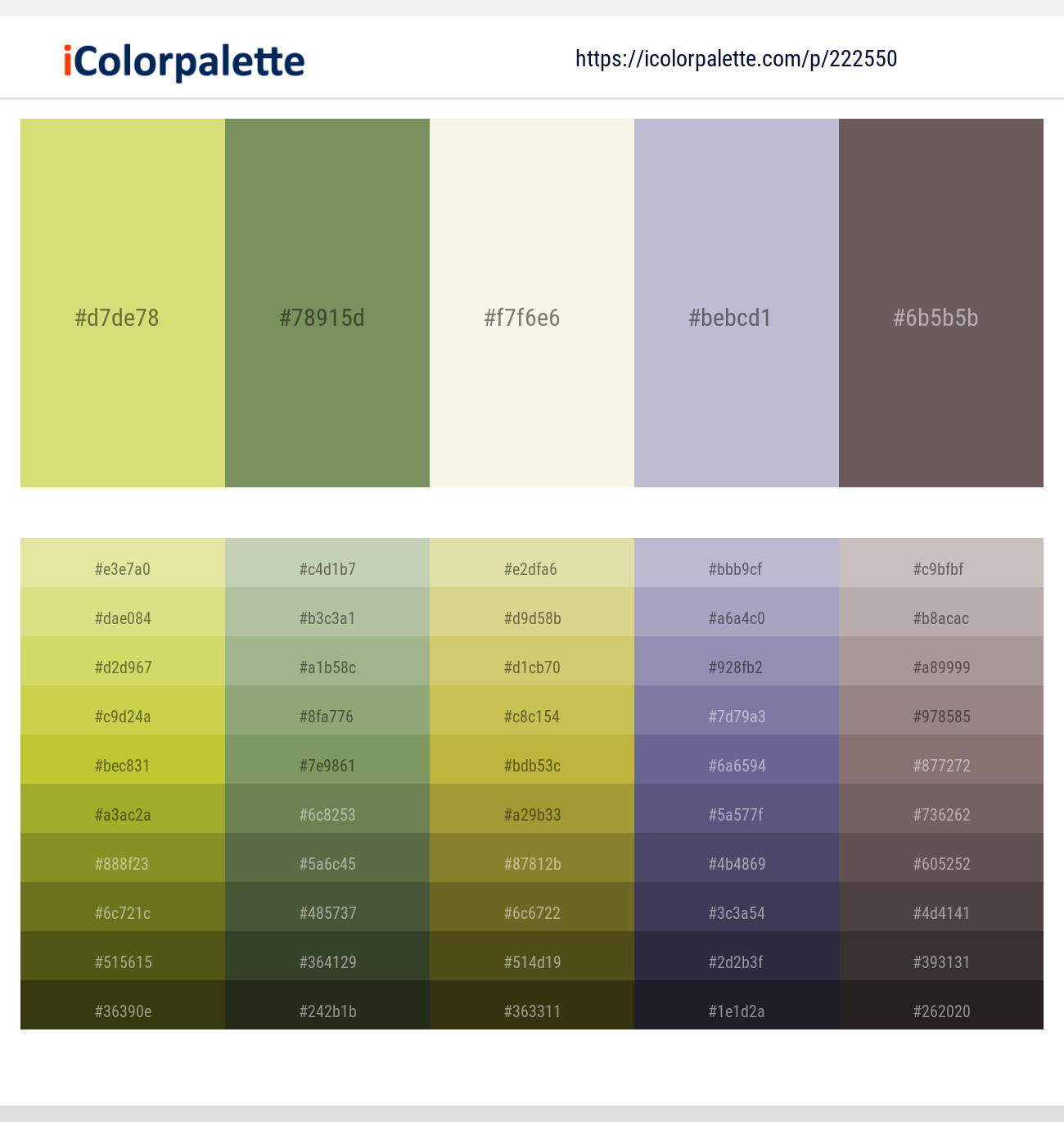 Yellow Green – Highland – Beige – Gray Suit – Zambezi Color scheme