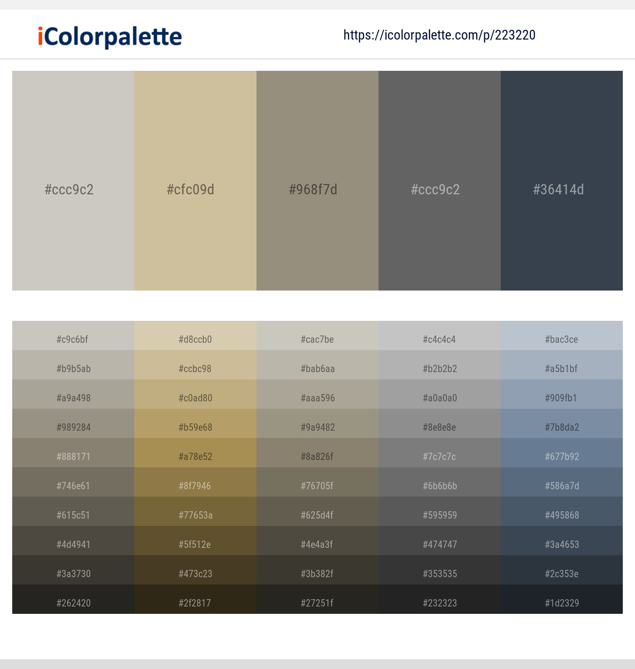 Cloud – Akaroa – Pale Oyster – Dove Gray – Limed Spruce Color scheme