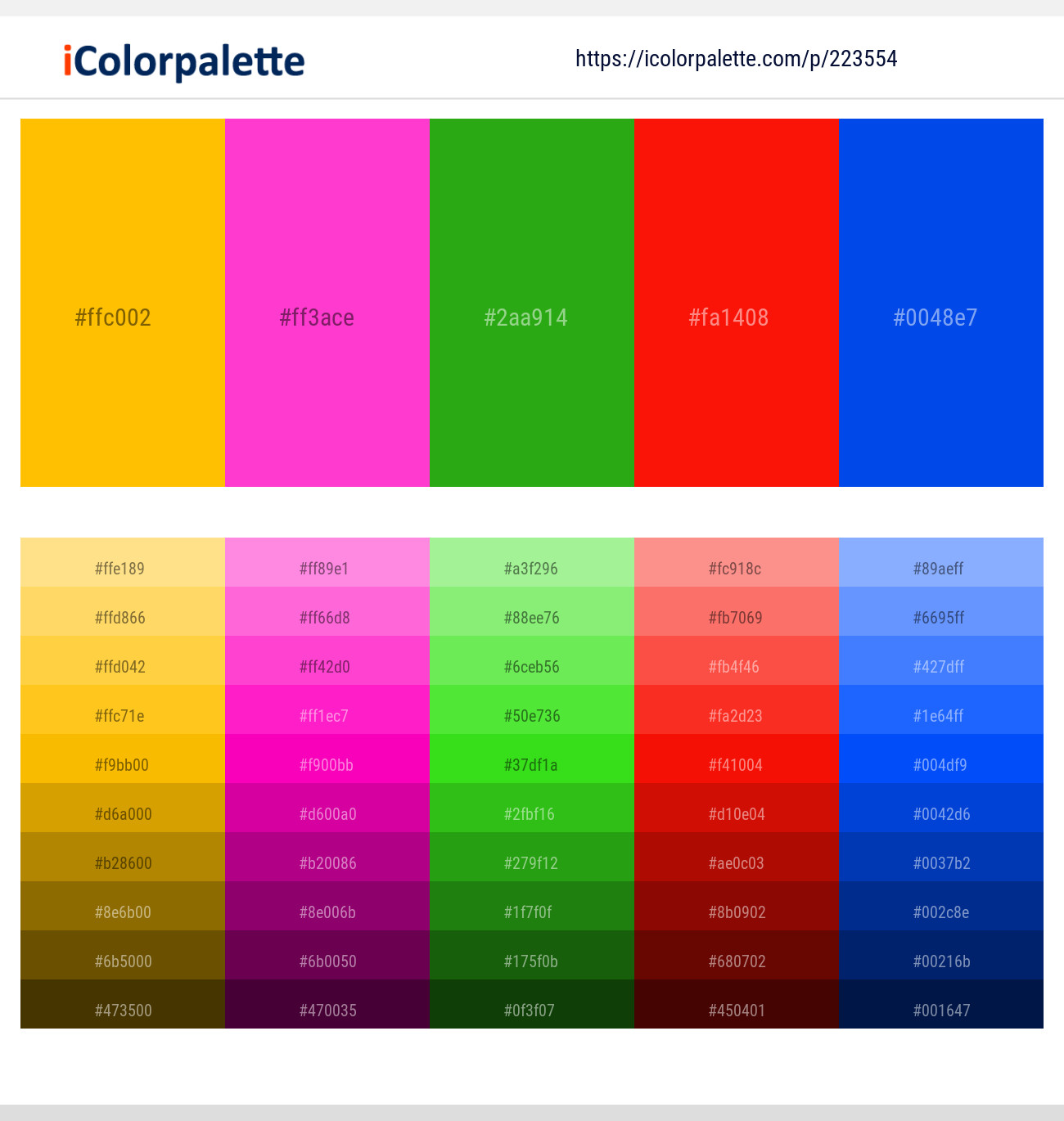 223554366 Bright Color Palettes