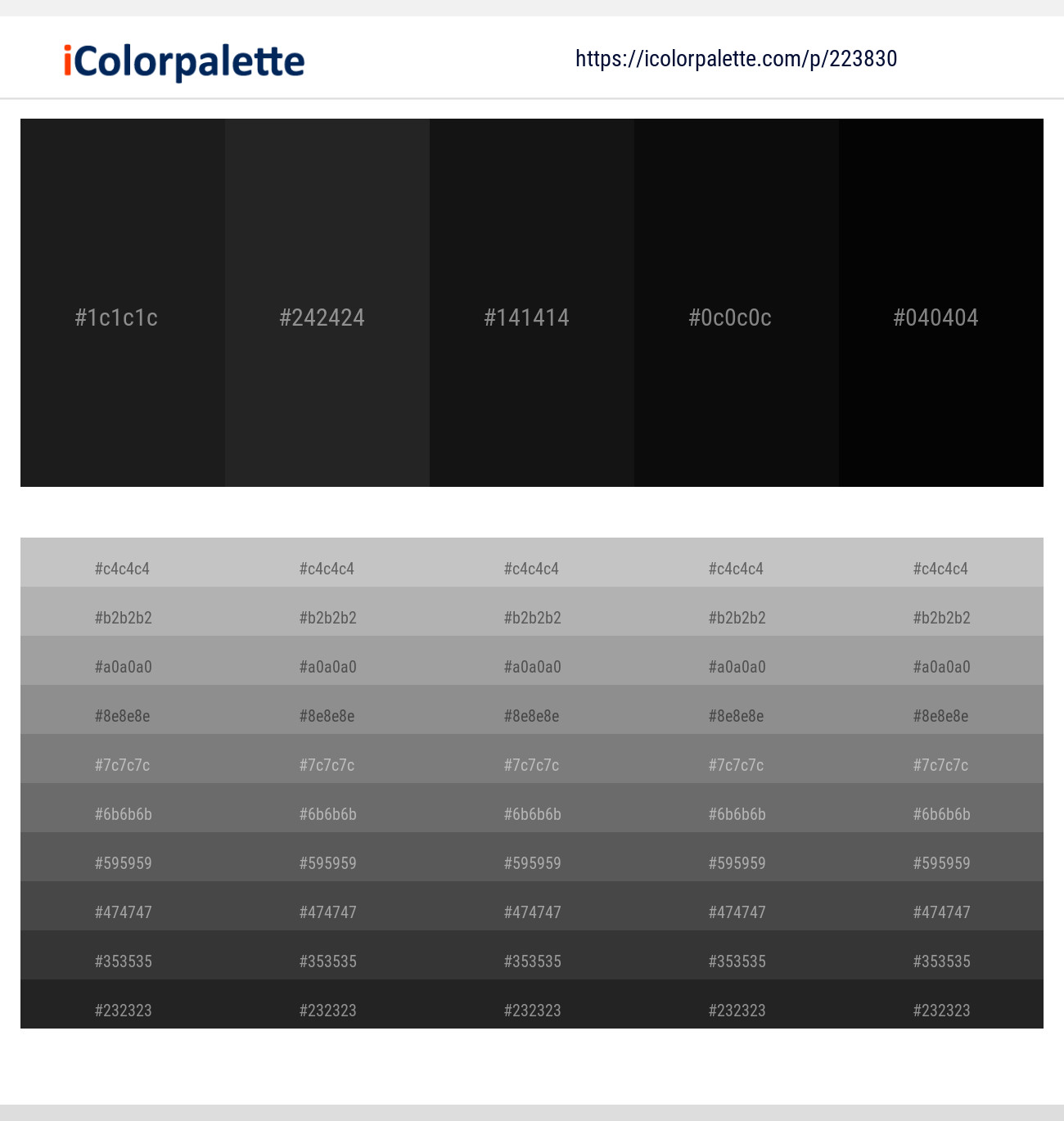 Cod Gray – Mine Shaft – Cod Gray – Cod Gray – Black Color scheme