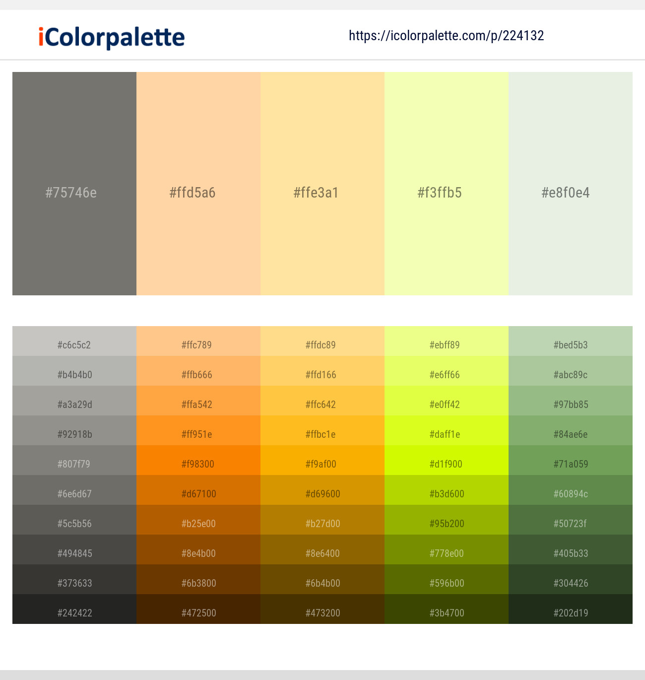 Tapa – Flesh – Cream Brulee – Tidal – Willow Brook Color scheme