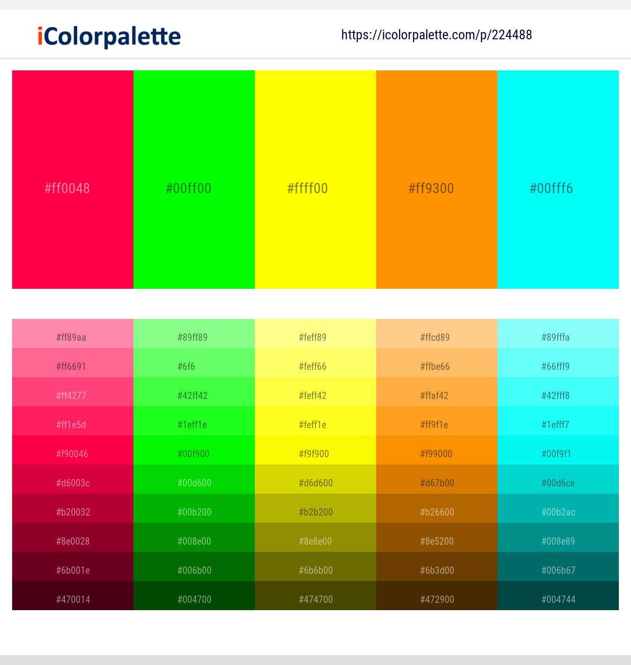 224488366 Bright Color Palettes