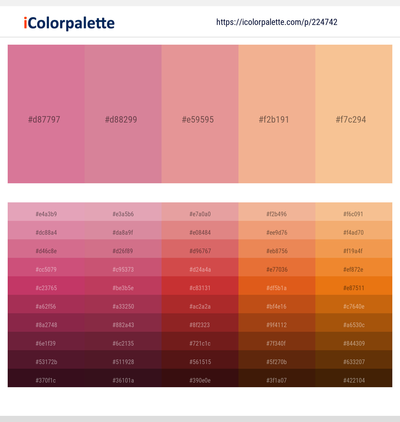 Charm – Charm – Tonys Pink – Tacao – Manhattan Color scheme