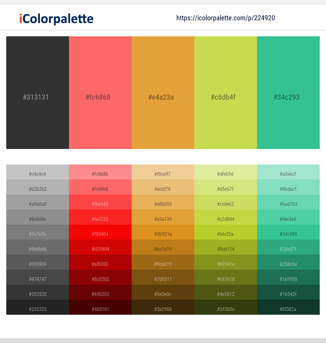 Mine Shaft – Bittersweet – Tulip Tree – Wattle – Shamrock Color scheme
