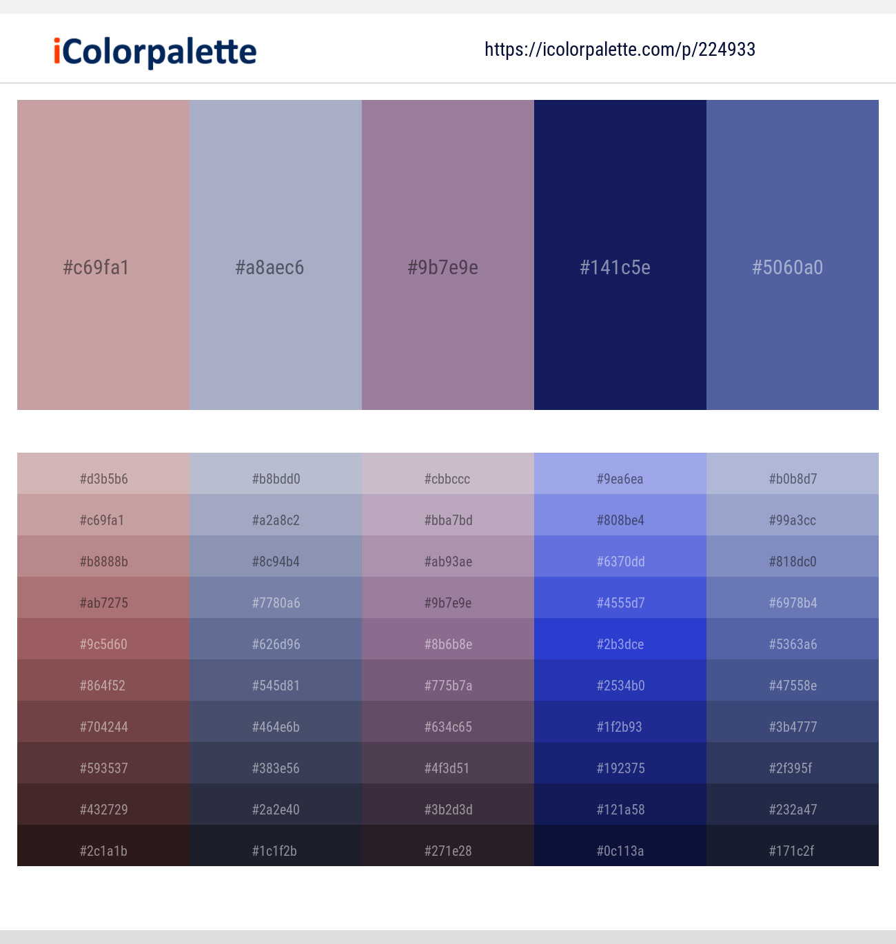 Quicksand – Cadet Blue – Mamba – Lucky Point – Kashmir Blue Color scheme