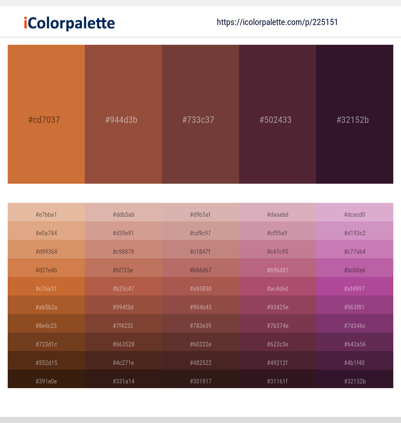 Raw Sienna – Potters Clay – Lotus – Livid Brown – Tamarind Color scheme