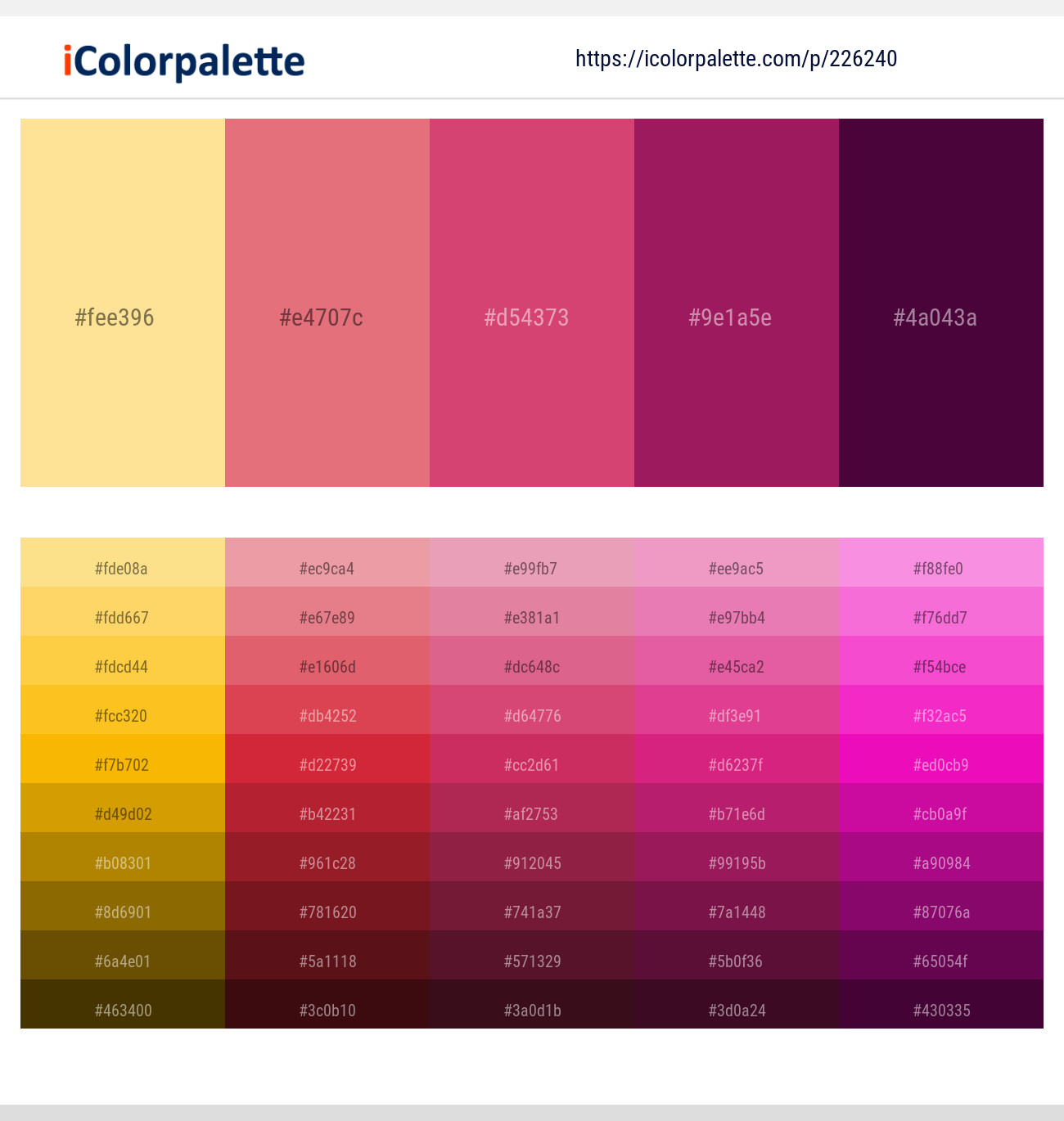 Golden Glow – Sunglo – Cabaret – Disco – Mulberry Wood Color scheme