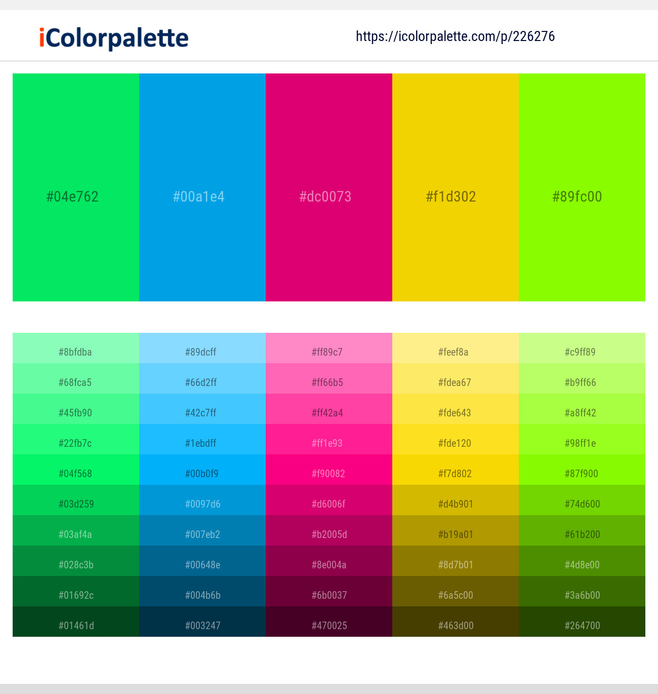 226276366 Bright Color Palettes