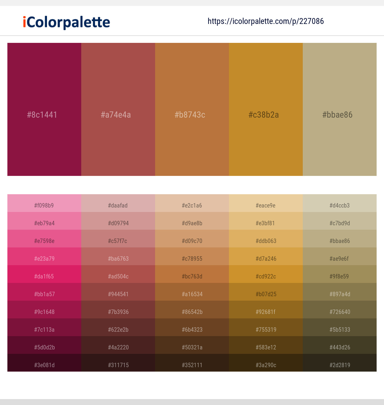 Disco – Apple Blossom – Copper – Marigold – Mongoose Color scheme
