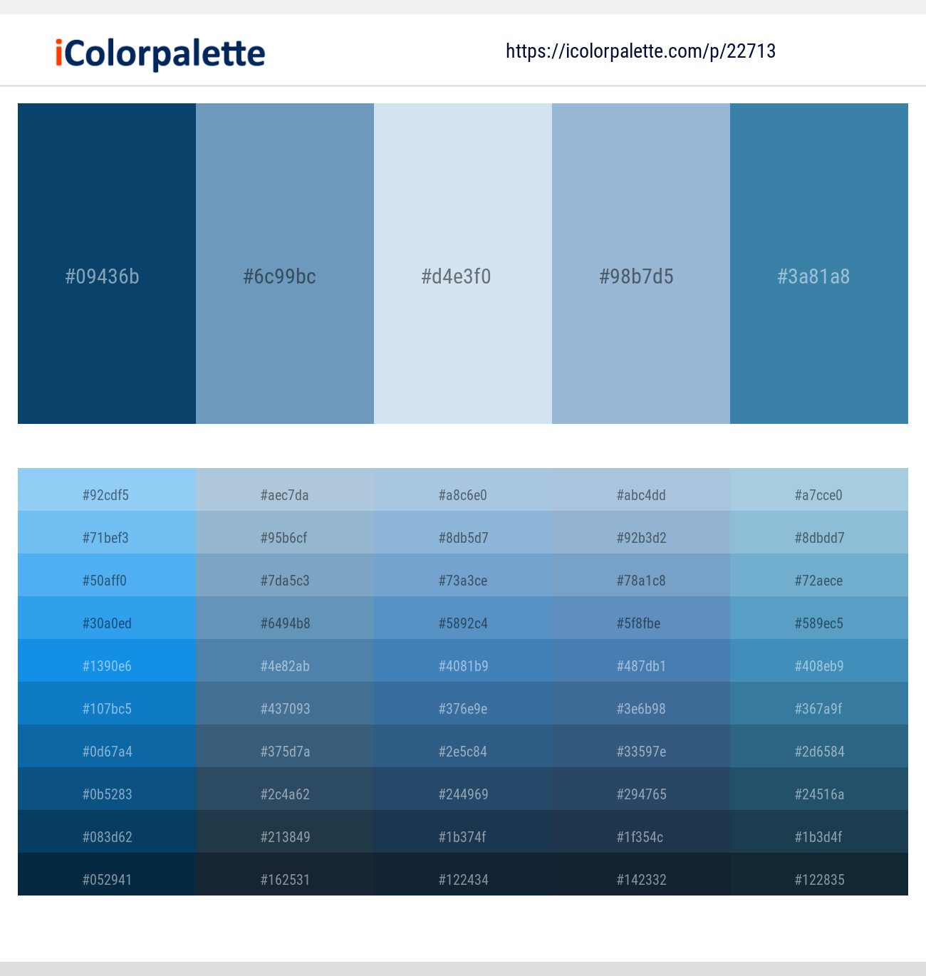 22713Deep Sapphire – Ship Cove – Link Water – Polo Blue – Astral Color scheme