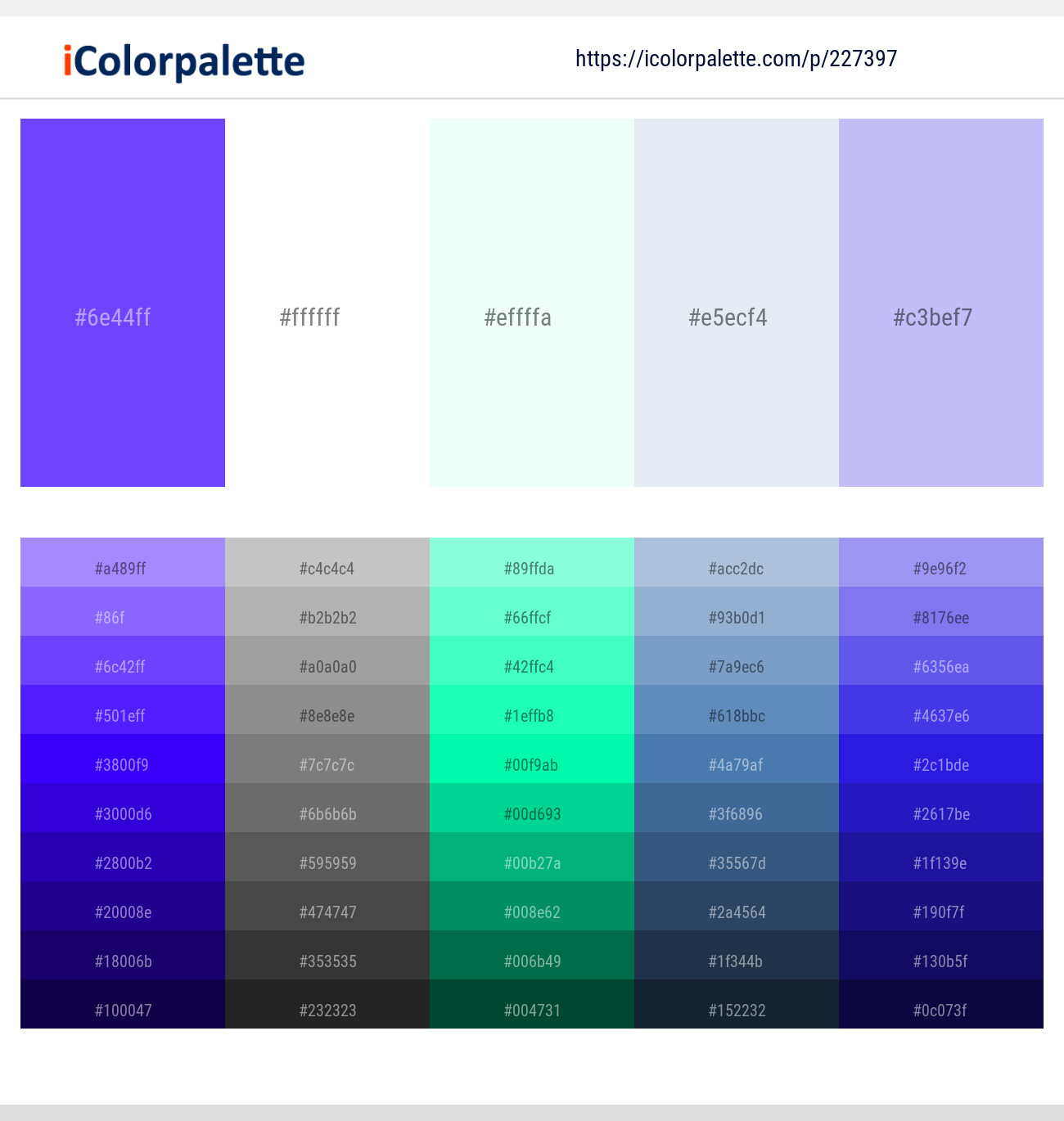Electric Violet – White – Clear Day – Catskill White – Perfume Color scheme