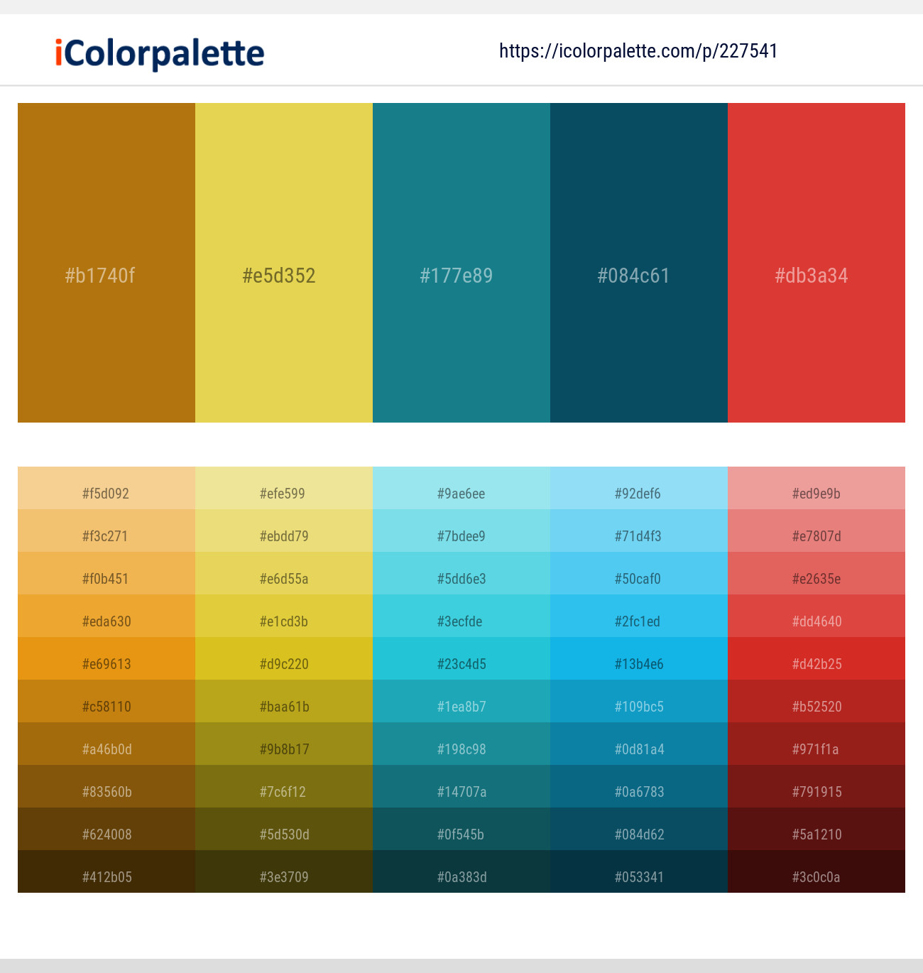 Buttered Rum – Confetti – Elm – Deep Sea Green – Punch Color scheme