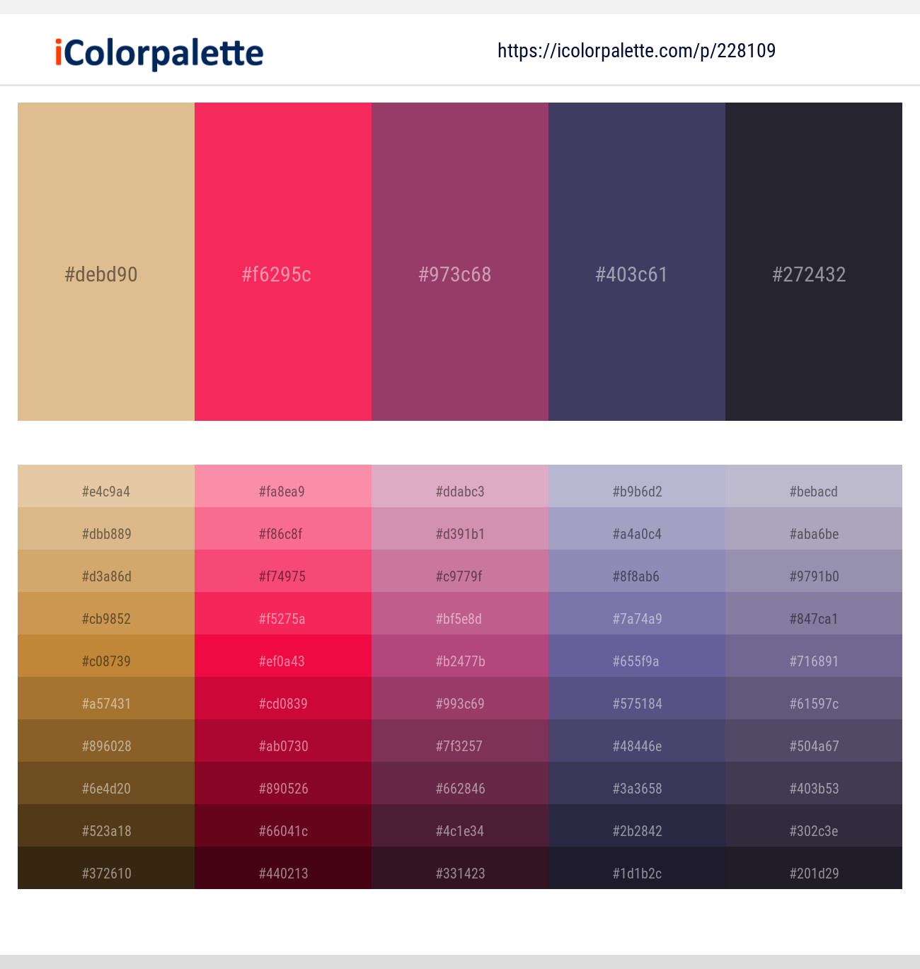 Calico – Radical Red – Vin Rouge – Mulled Wine – Steel Gray Color scheme