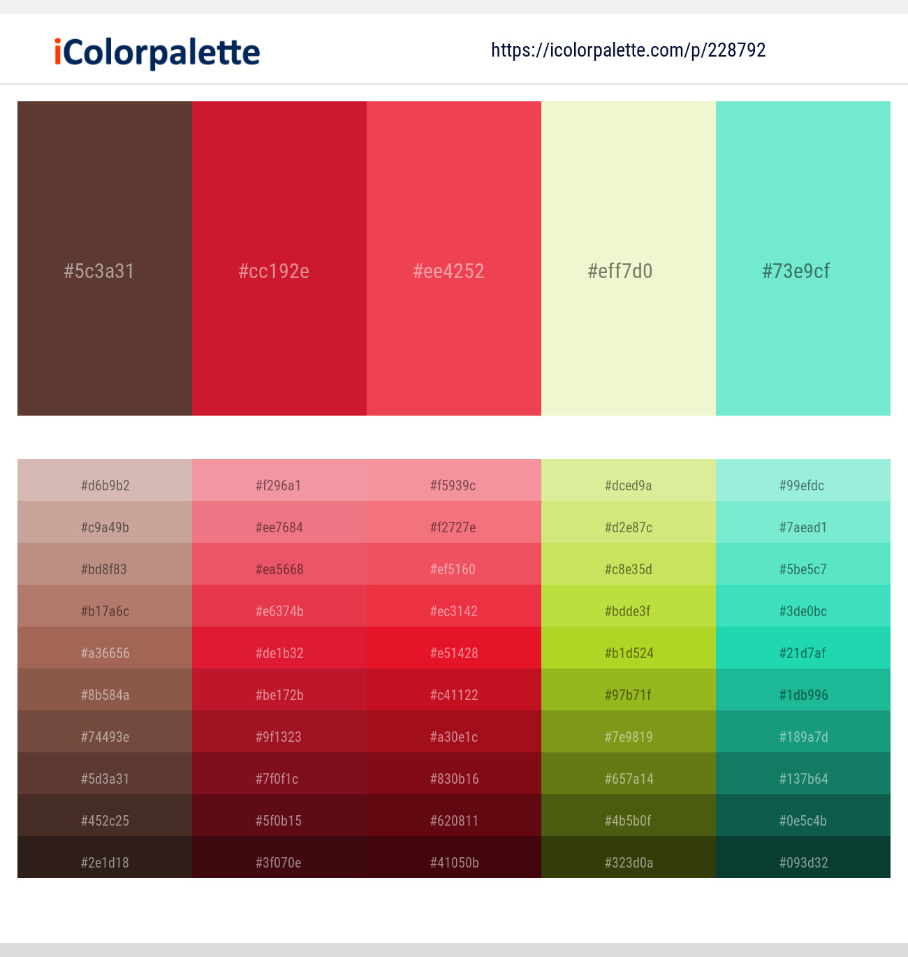 Millbrook – Cardinal – Amaranth – Tusk – Turquoise Blue Color scheme