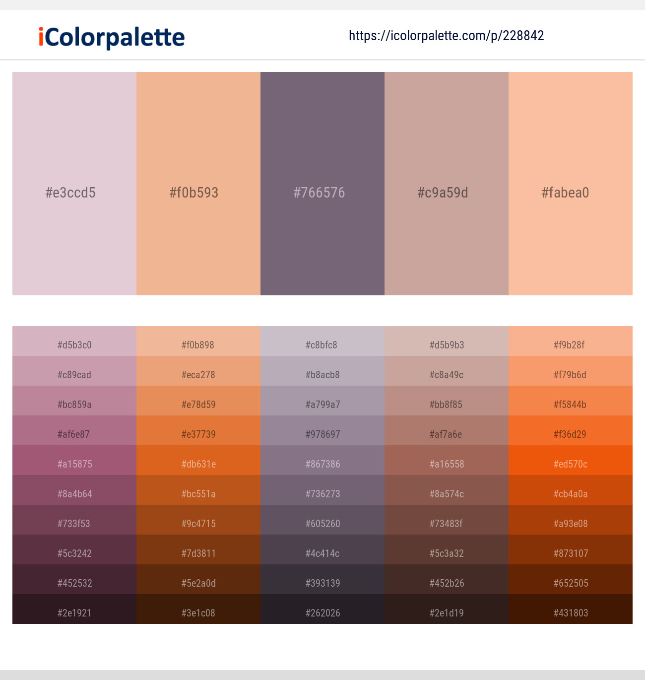 Twilight – Tacao – Old Lavender – Eunry – Rose Bud Color scheme