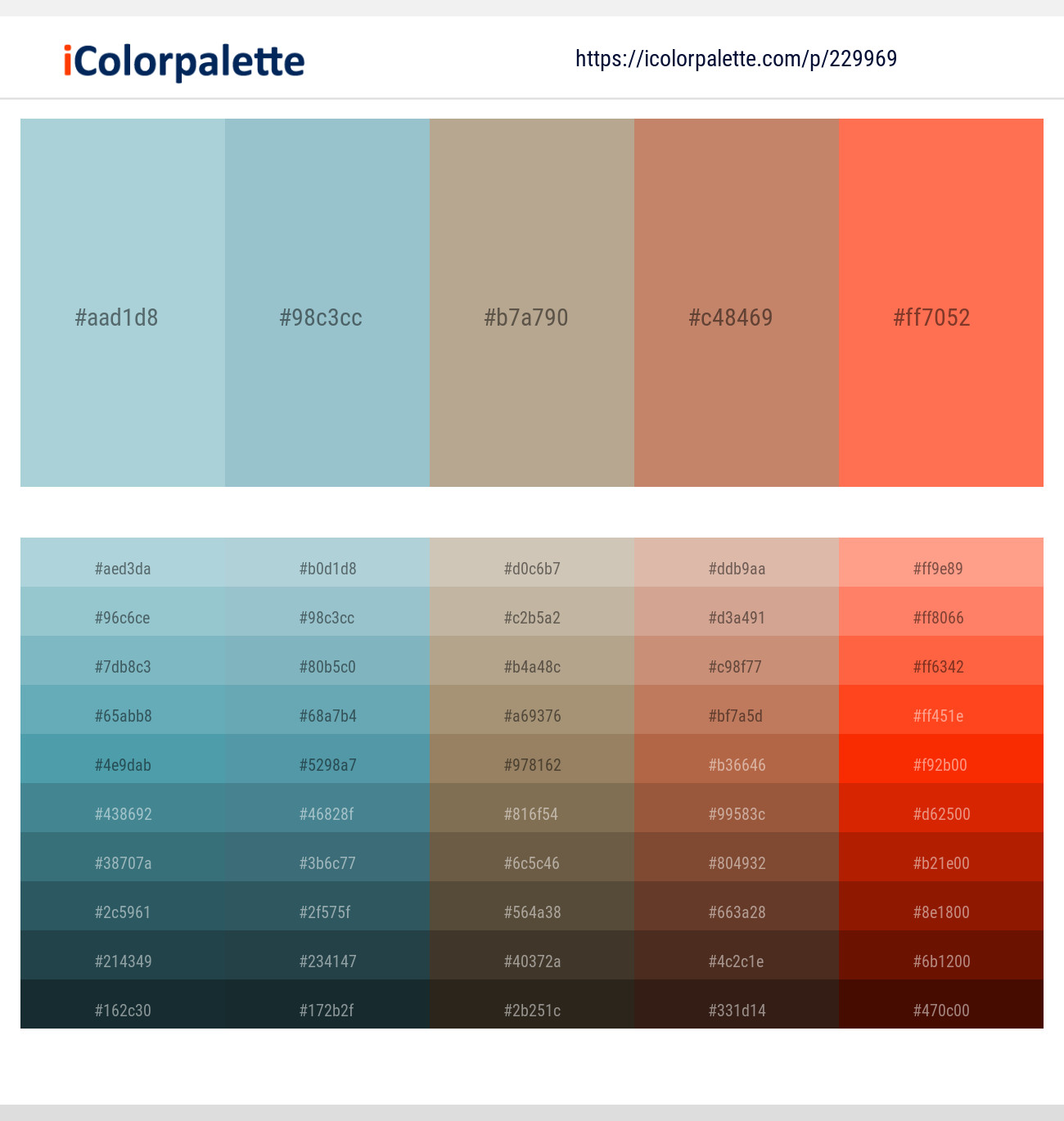 Sinbad – Rock Blue – Heathered Gray – Antique Brass – Persimmon Color scheme