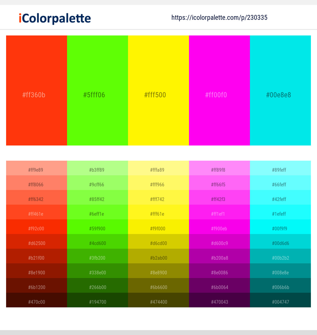 230335366 Bright Color Palettes