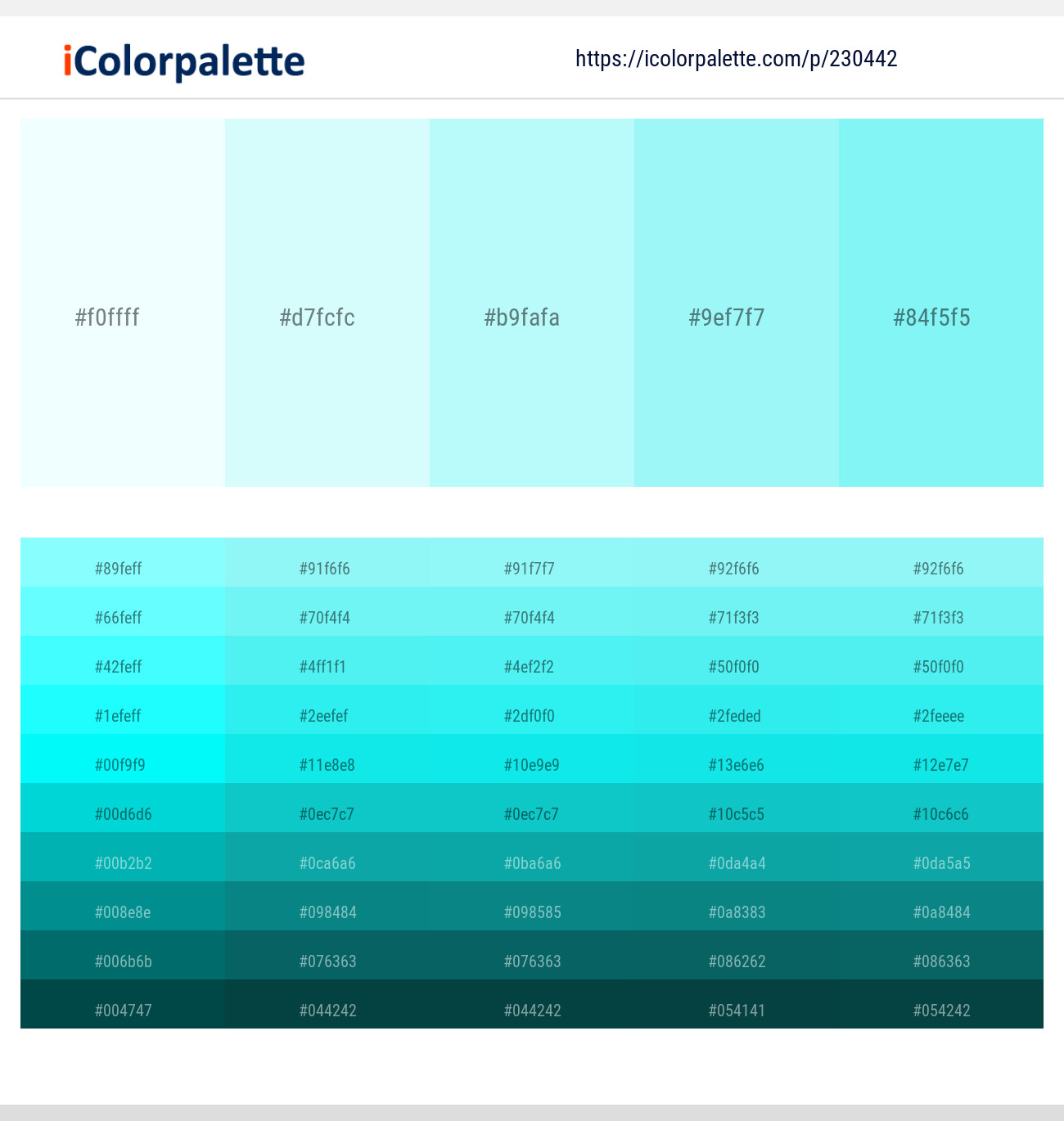35 Light Blue Color Palette | Curated collection of Color Palettes