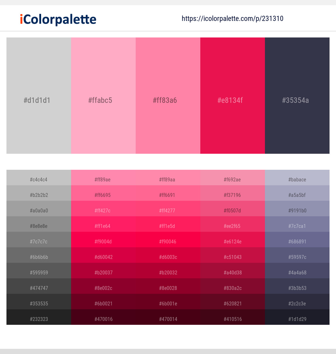 Alto Carnation Pink Tickle Me Pink Crimson Tuna Color Scheme Icolorpalette