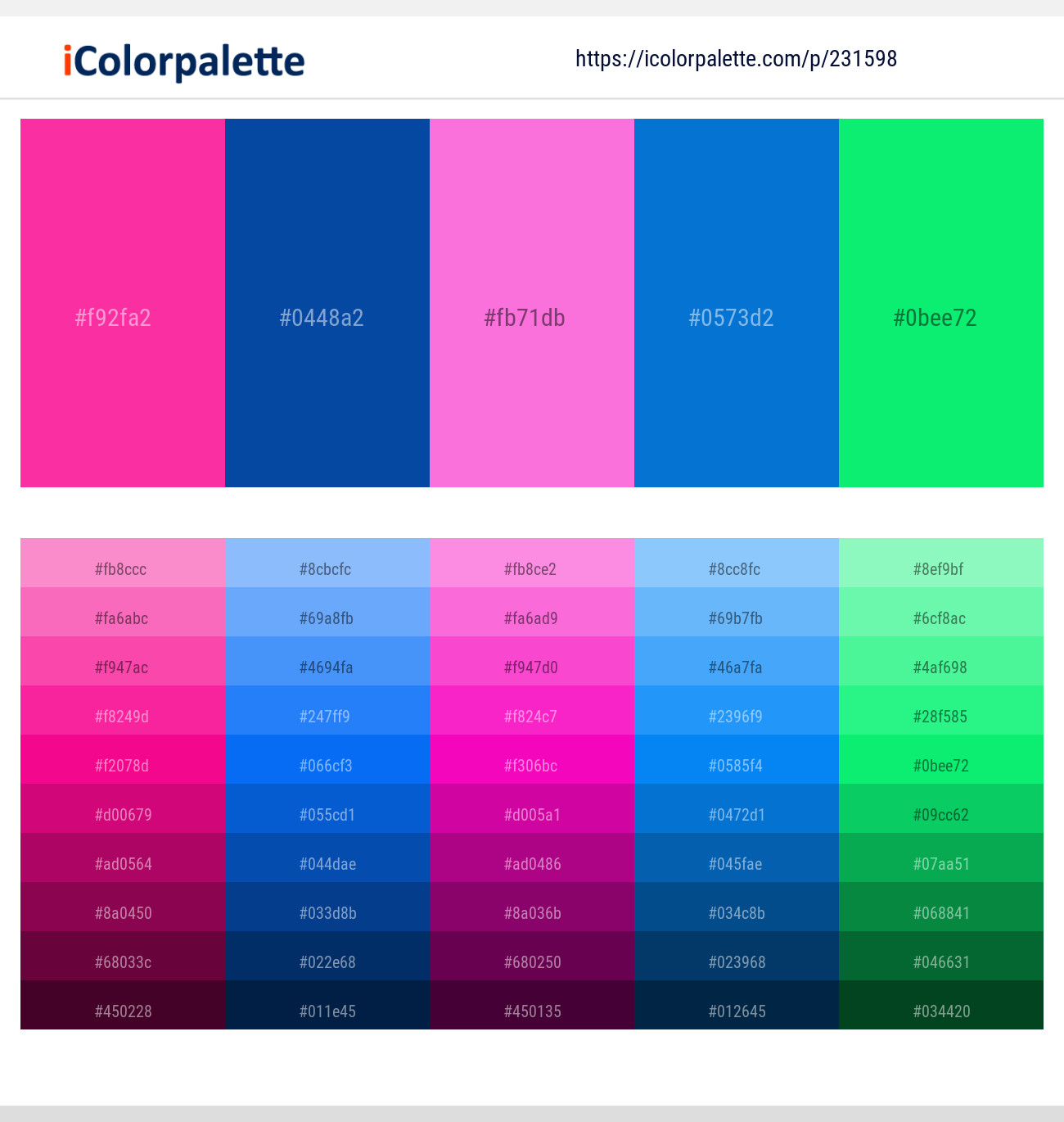 231598366 Bright Color Palettes